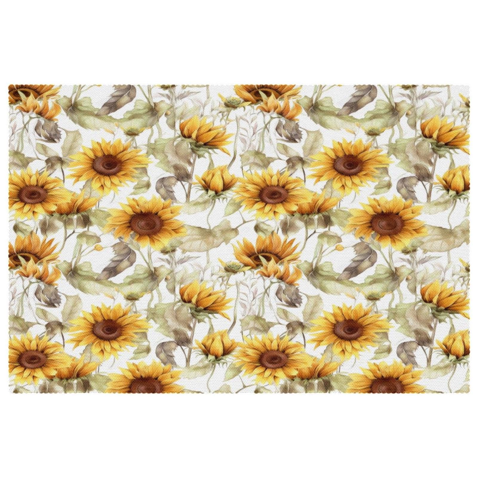 Set de table tournesol抗热抗滑 lot de 6 protections lavables pour table en bois