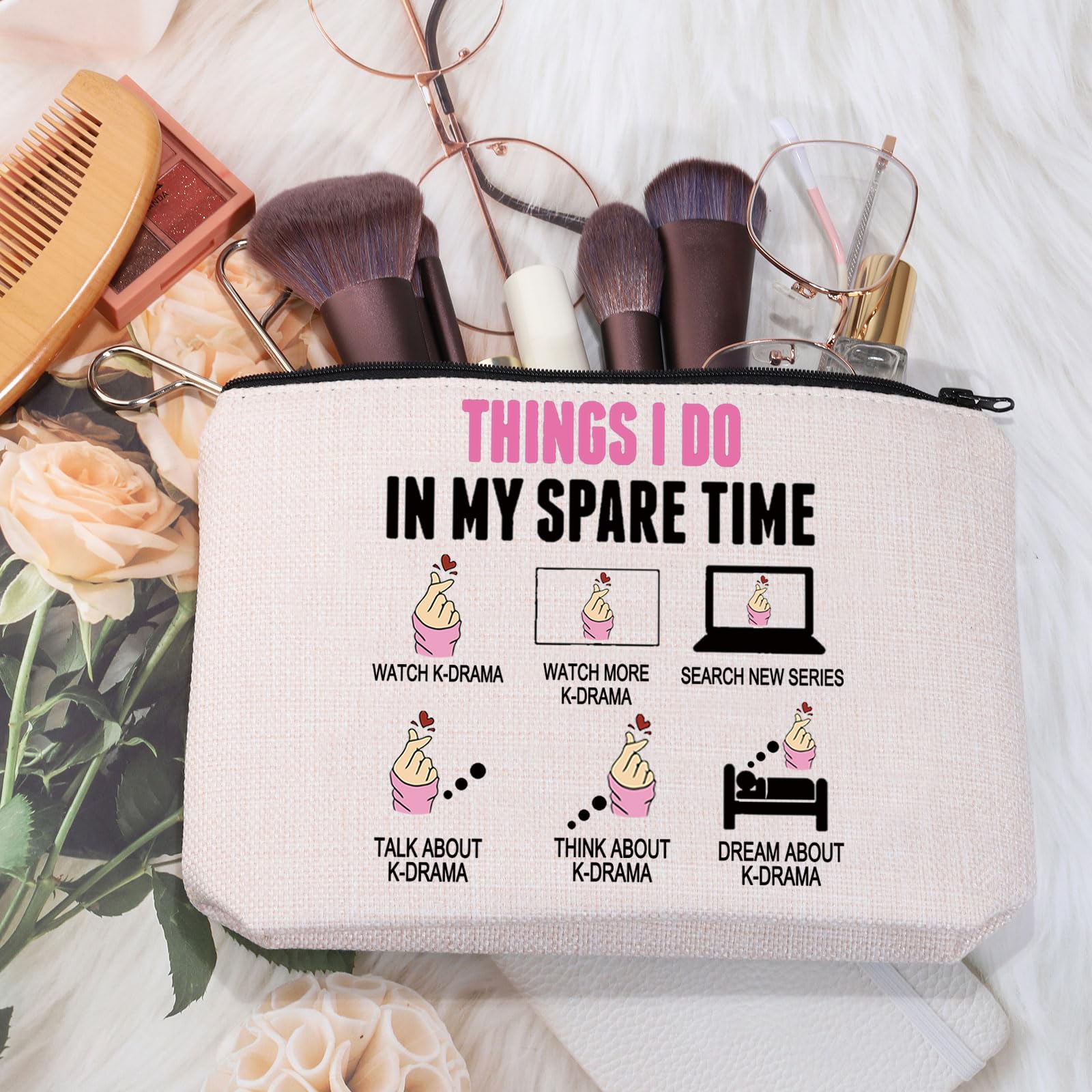 MYSOMY K-Drama Lover Gift K-Drama Merchandise Korean Drama Fan Gift K-Drama Girl Makeup Bag (UK K-Drama Bag) - Image 2