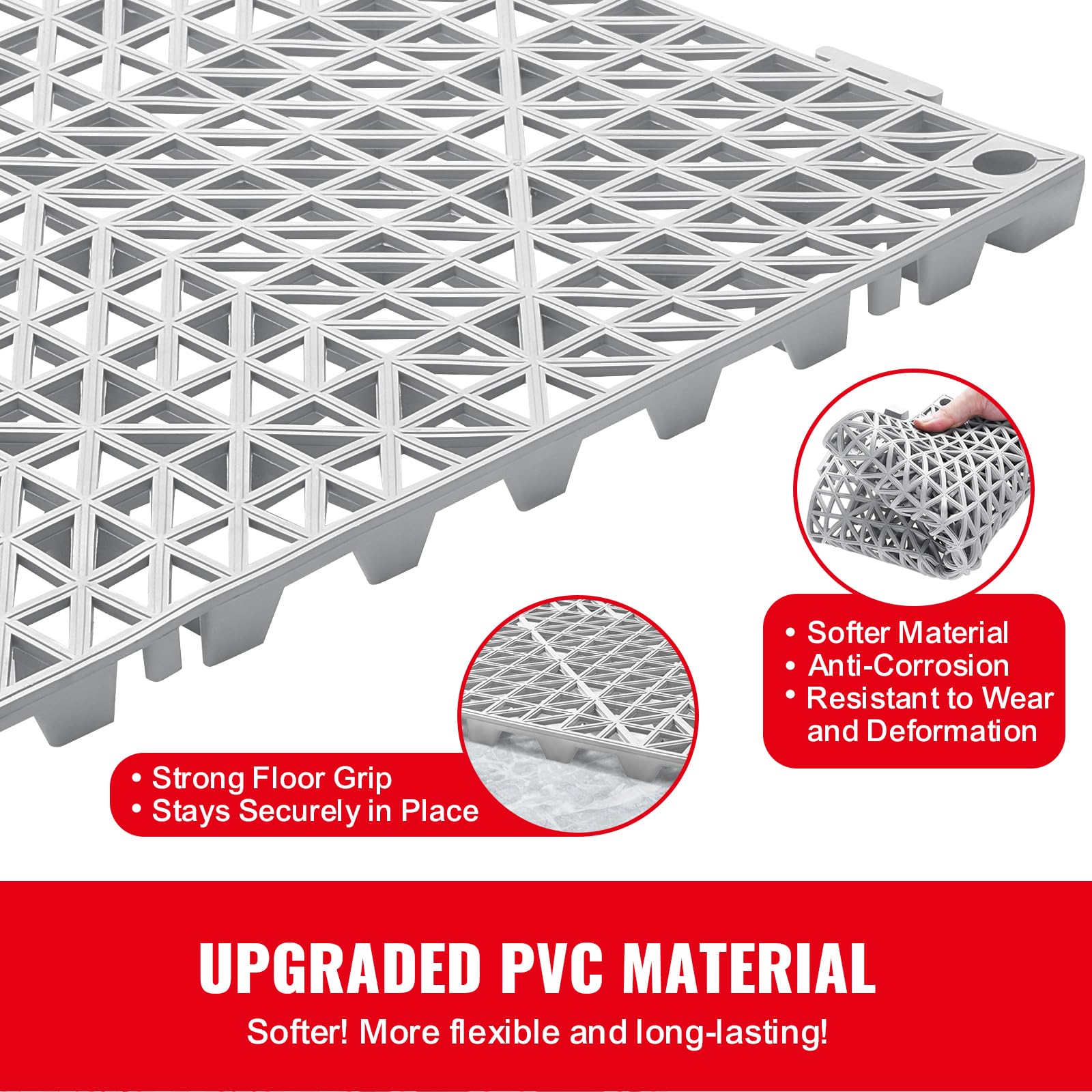 Happybuy 55PCS Interlocking Drainage Tiles, 12