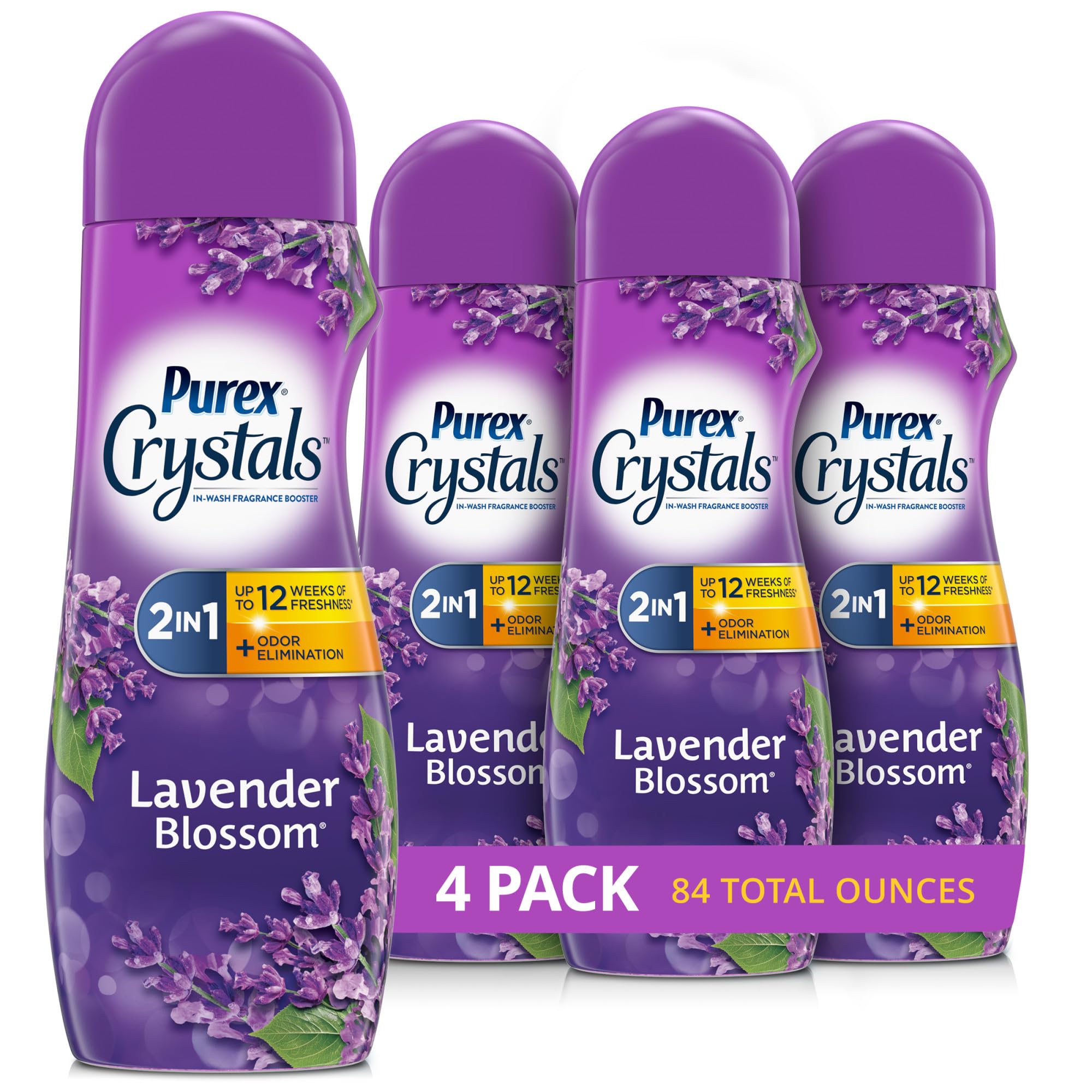PurexCrystals in-Wash Fragrance and Scent Booster, Lavender Blossom, 21 Ounce, 4 Count