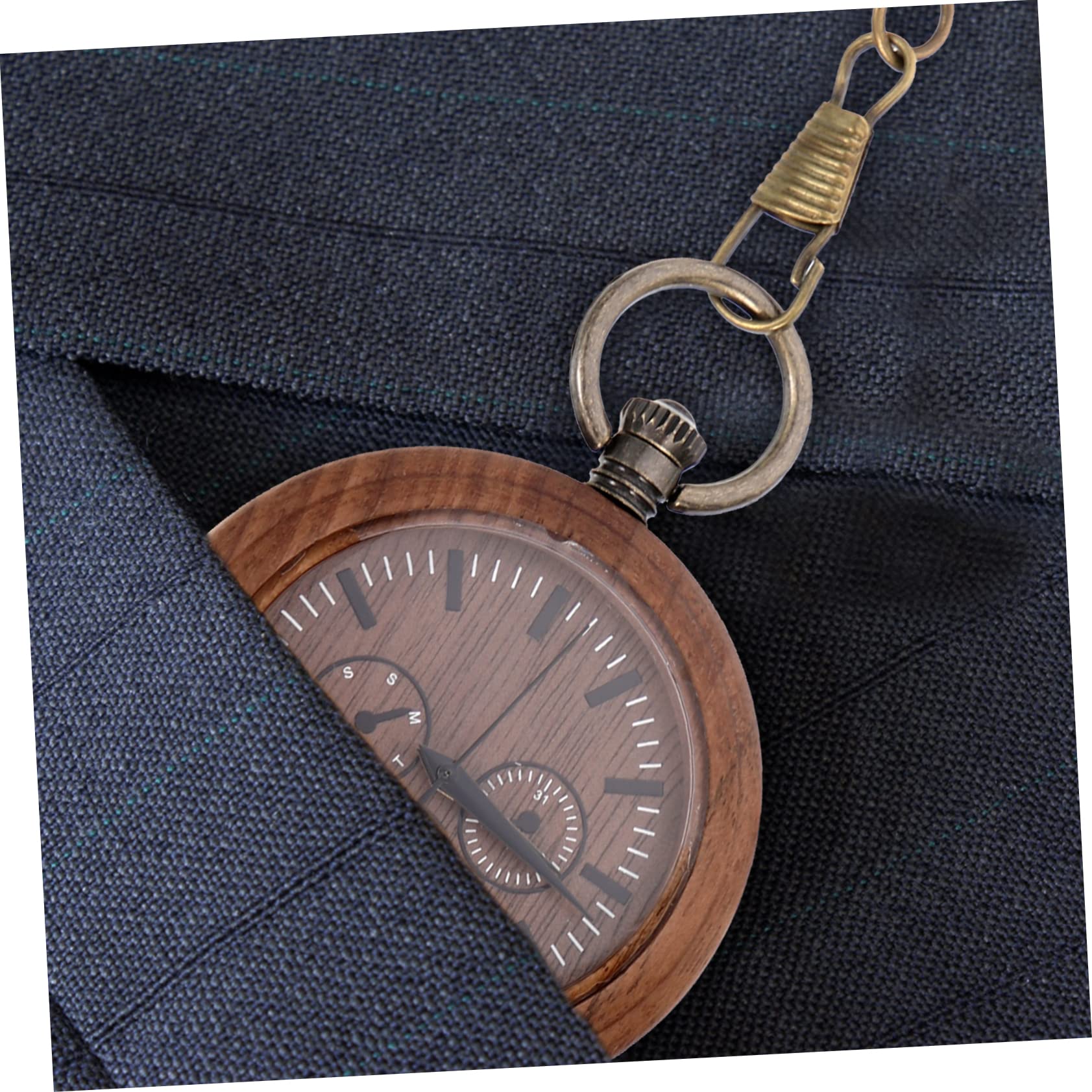 Gatuida 2 Uds Padre Reloj Electrónico Madera Lisa Hombres Clásico Vintage Batería Suéter Día para Largo Regalo Cumpleaños Madera con Portátil Colgante Niños Mecánico Retro Universal