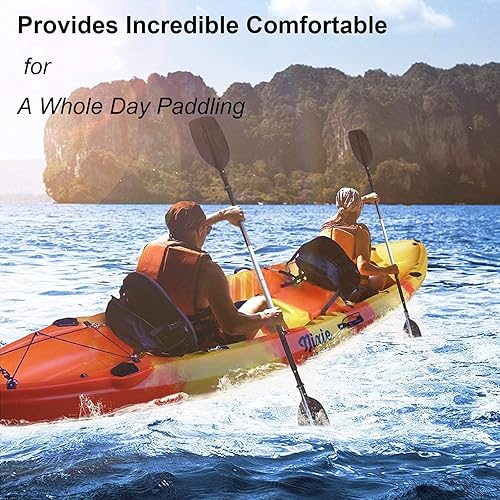Miniatura 7 de Vashly Asiento de kayak, asiento universal desmontable para kayak, asientos de canoa con bolsa de almacenamiento desmontable, cojín de asiento de