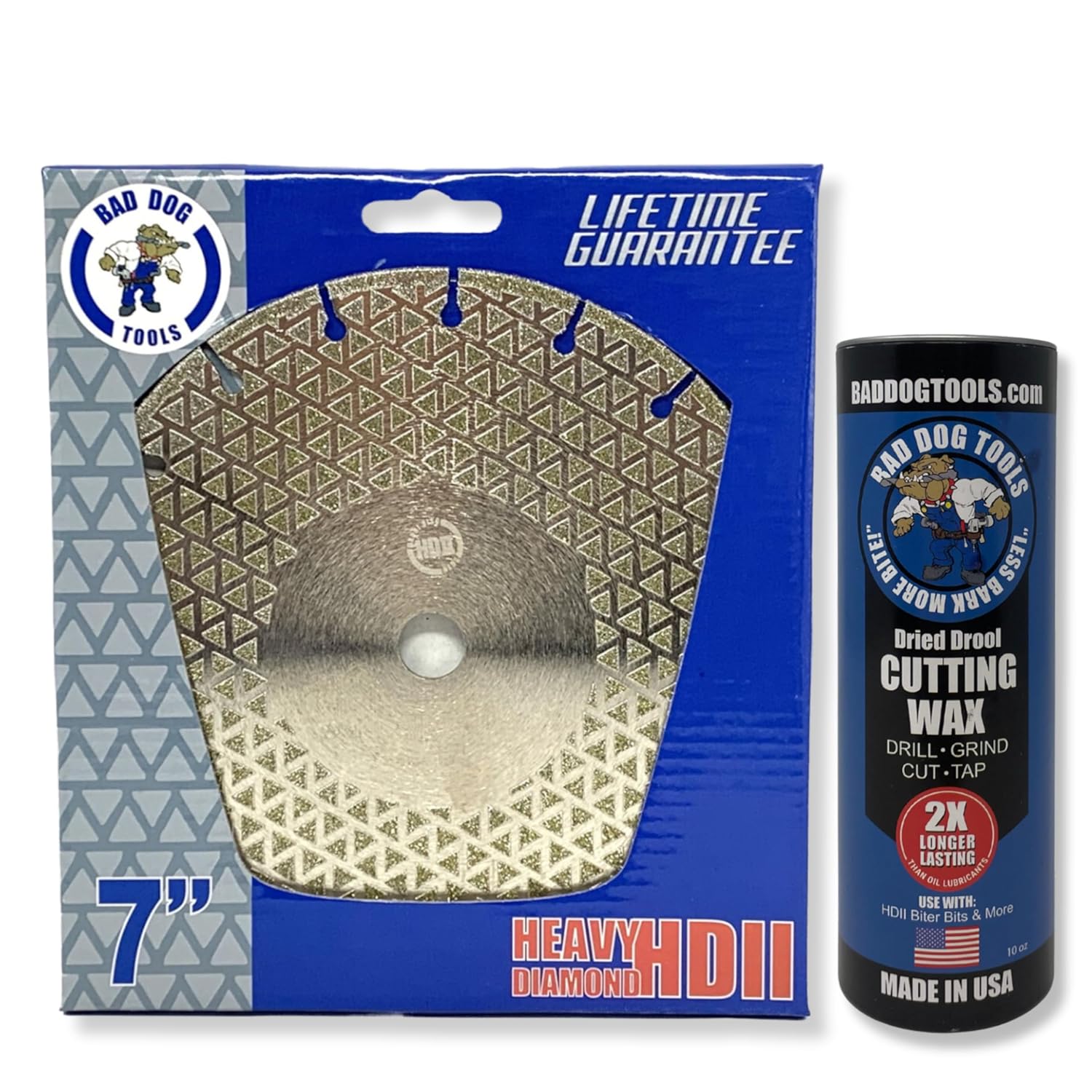 Bad Dog 7" HDII + Cutting Wax Diamond Wheel for Grinding, Sanding, and