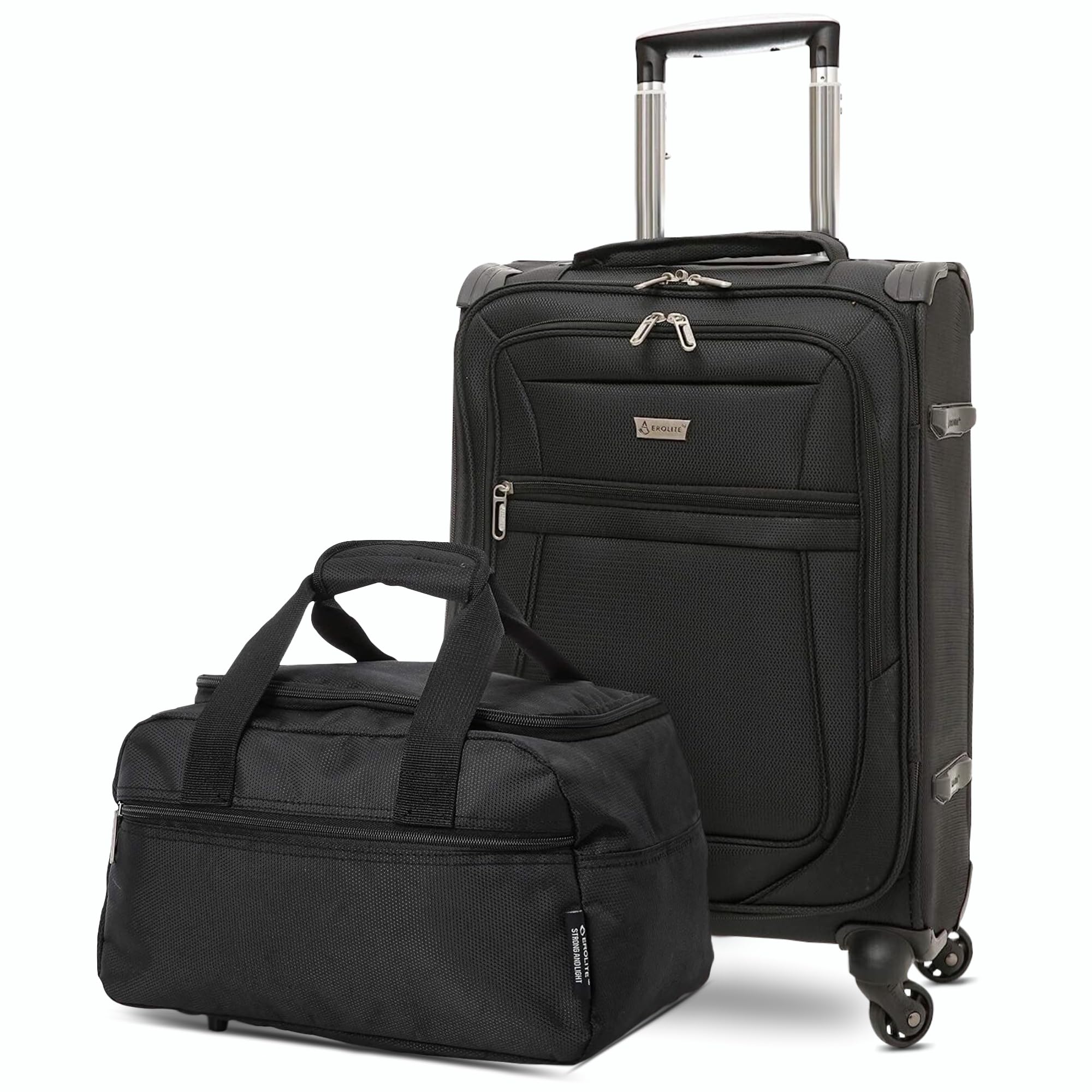 Aerolite 21" Reinforced Super Strong and Lightweight Soft Shell 4 Wheel Cabin Luggage Suitcase Carry On Cabin Luggage