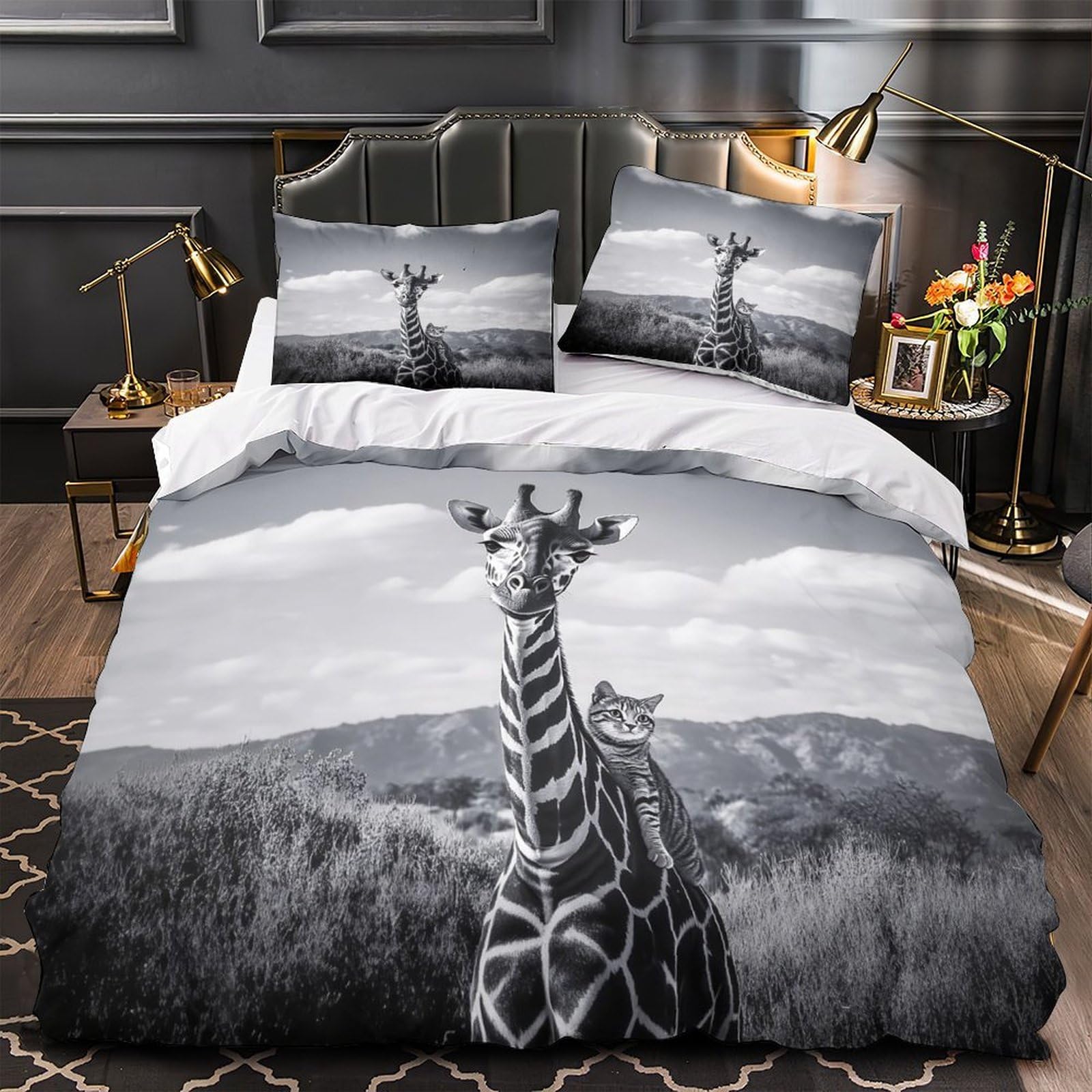 Linge de lit girafe respirant pour transformer votre chambre en un safari sauvage et relaxant