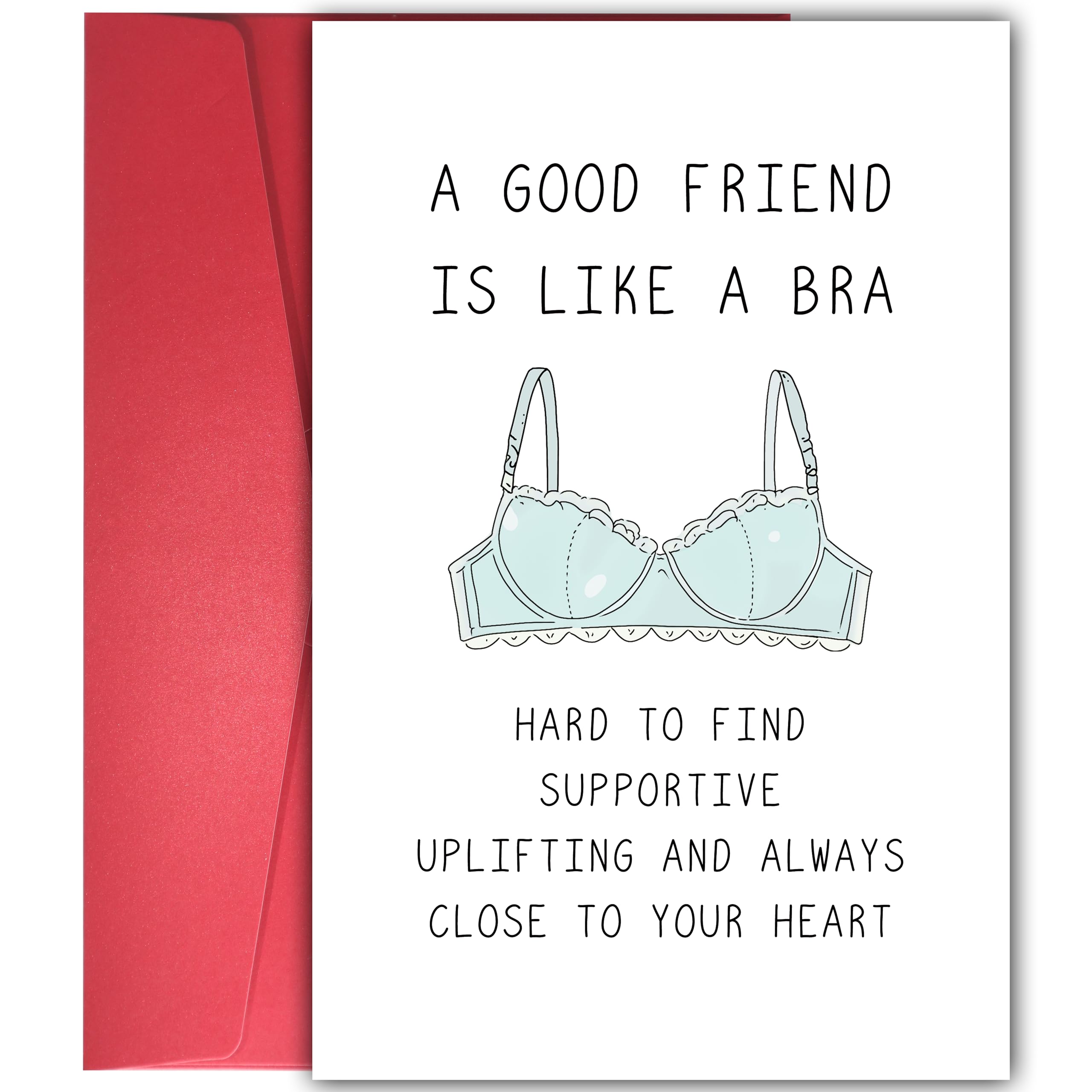 YIWANSIN Funny Birthday Cards for Women Friends - ‘A Good Friend Is Like A Bra’ Humorous Sister BFF Bridesmaid Card, Uplifting & Supportive Friendship