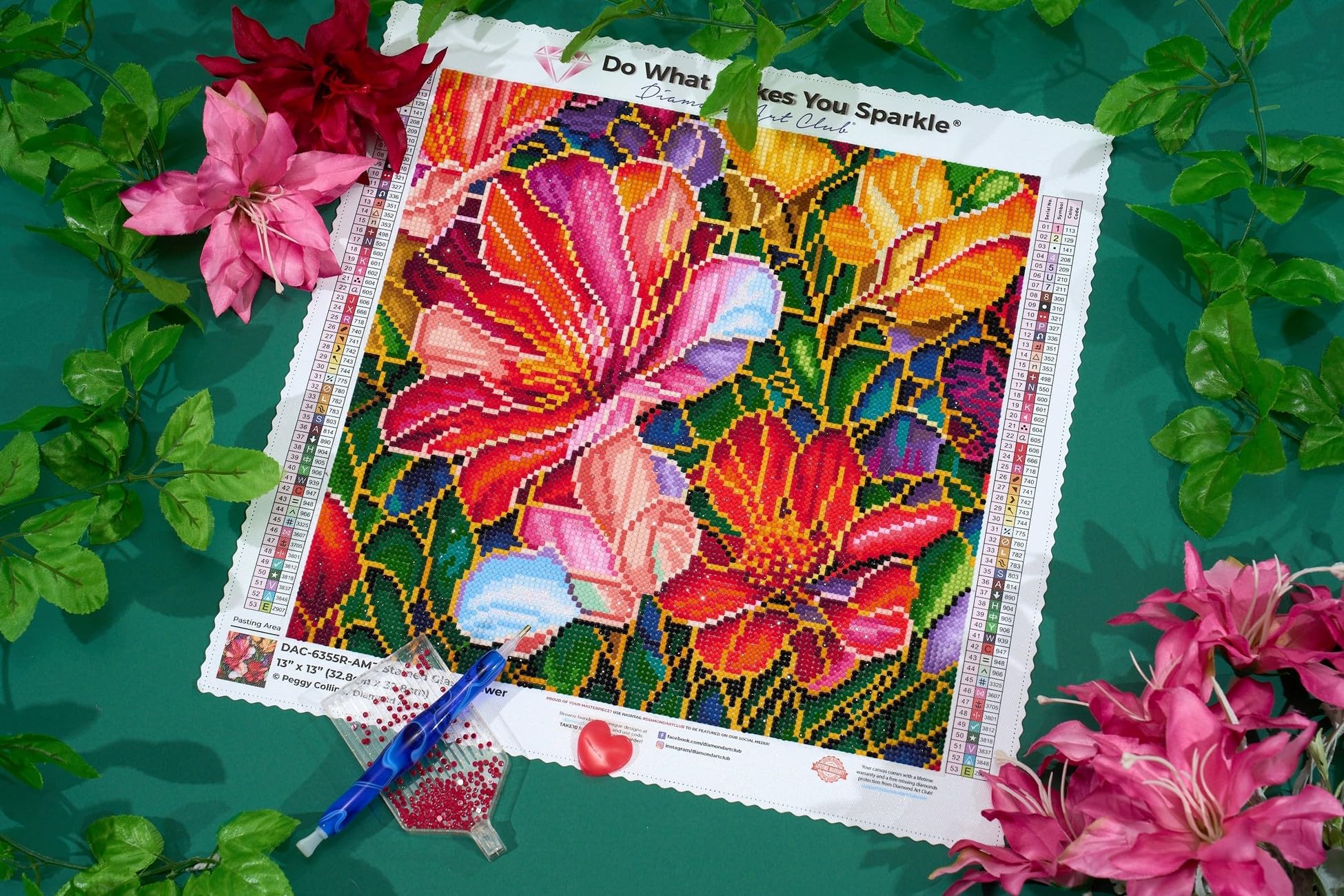 Amazon.com: DIAMOND ART CLUB Stained Glass Flower Diamond Painting