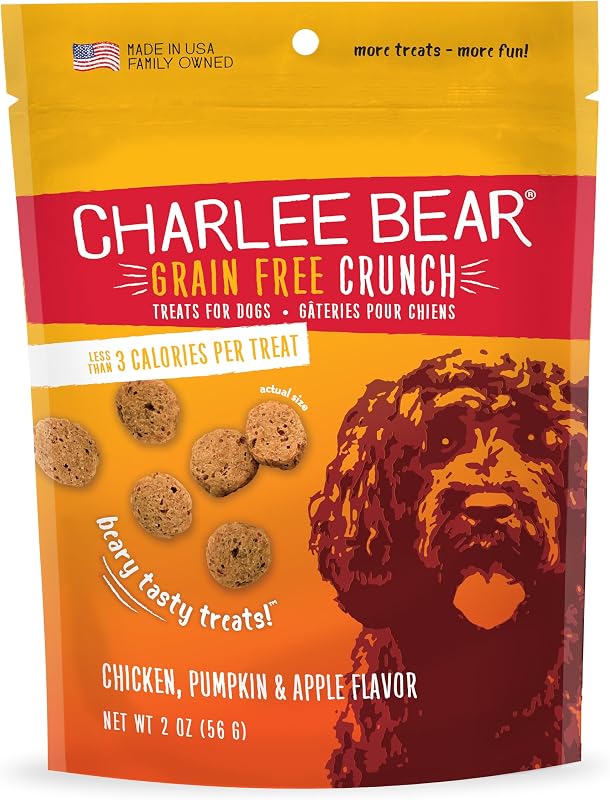Petisco Crocante para Cães Charlee Bear com Frango, Abóbora e Maçã sem Grãos, 56 g