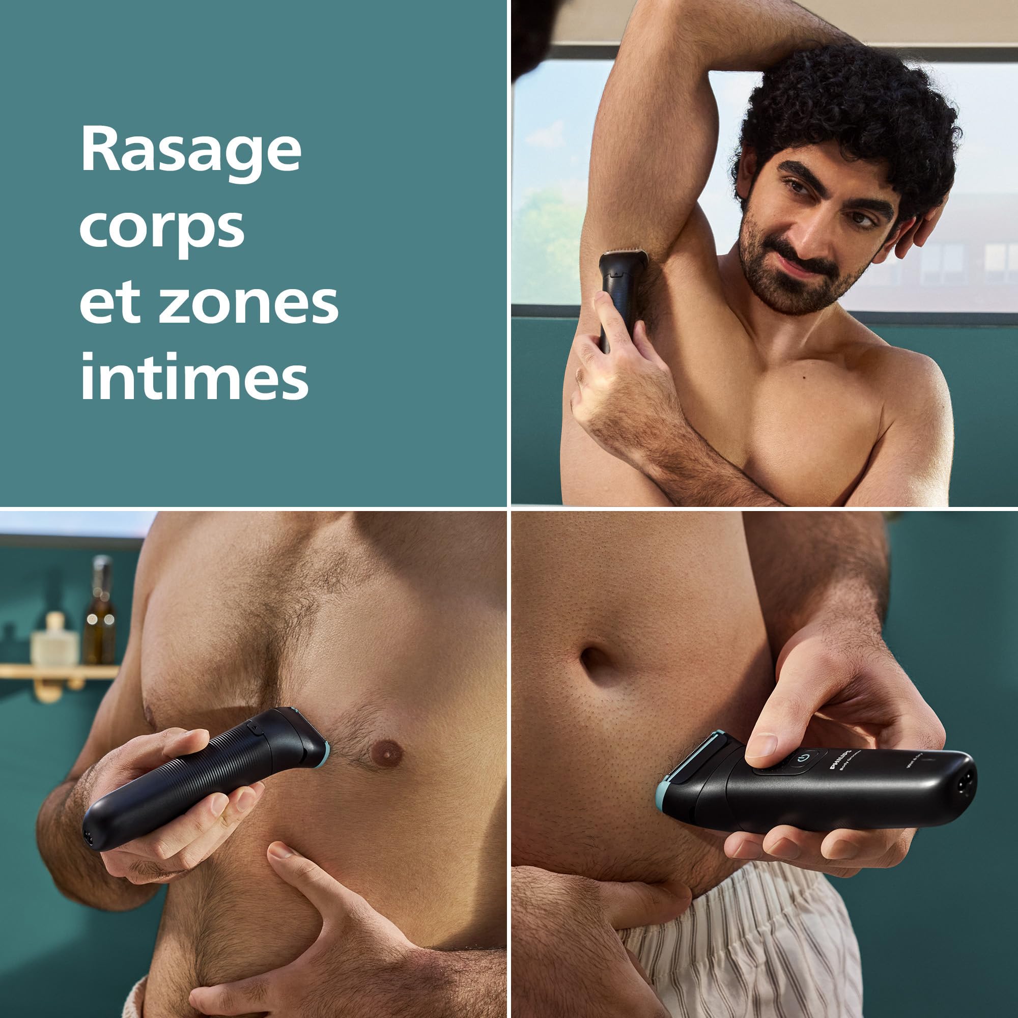 Philips Bodygroom série 5000 - tondeuse pour hommes avec système de rasage Triple protection, taille des poils et rasage des zones intimes, 100% étanche, autonomie de 100 min, modèle BG5470/15