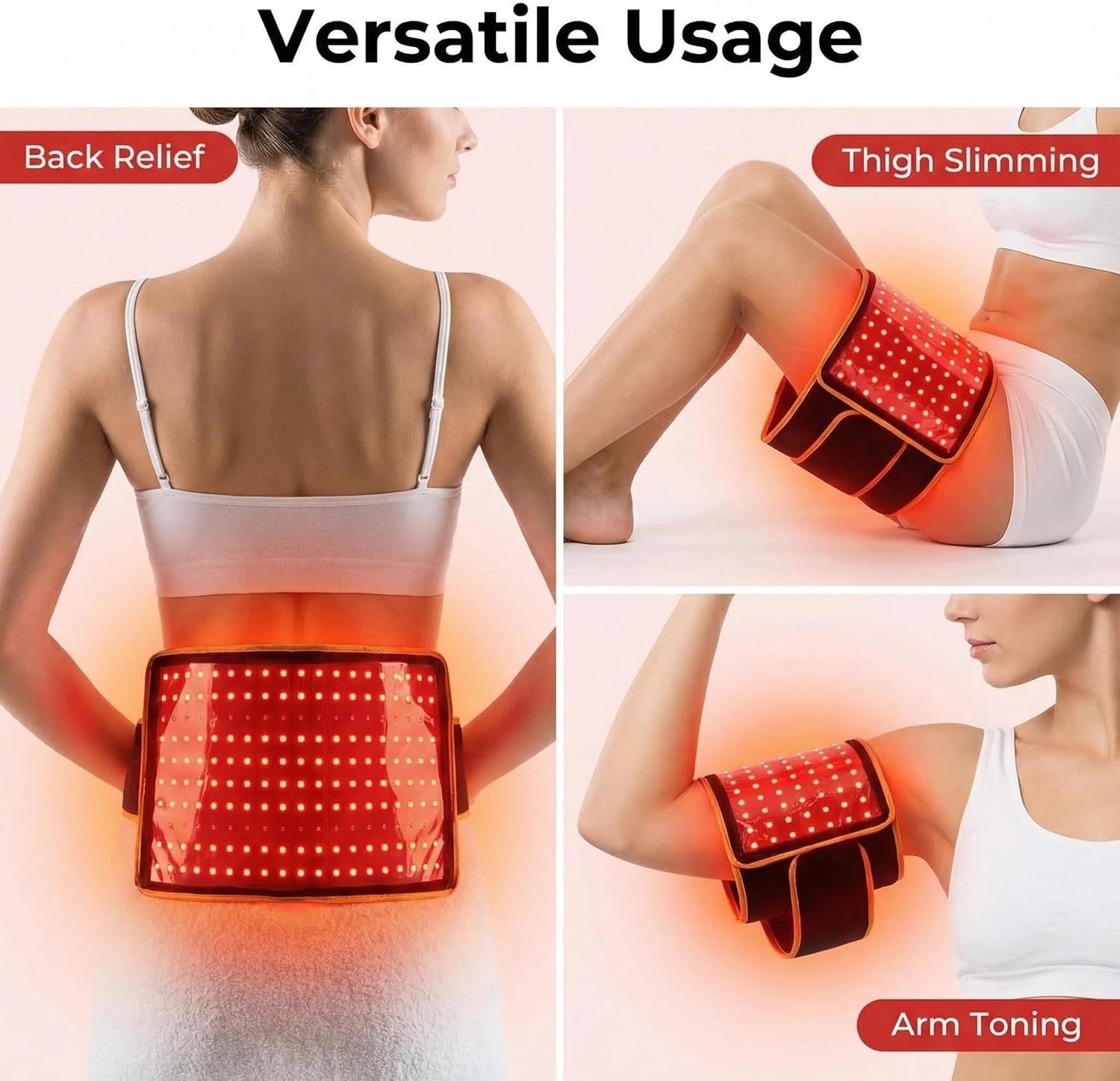 635/850Nm Red Light Therapy Belt Lipo Wrap Mat Body Slim Bel...