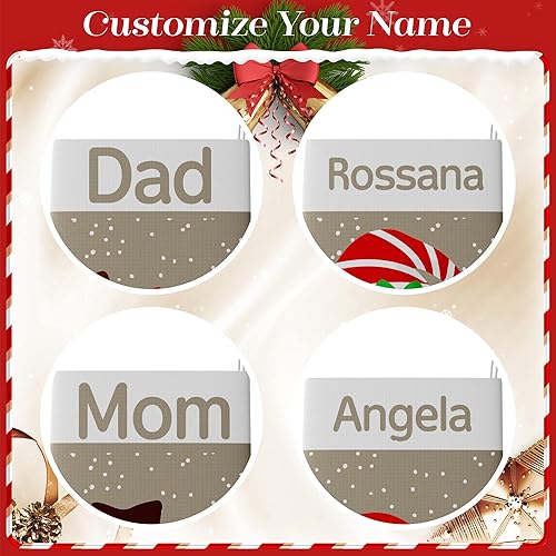 Miniatura 8 de Magimagine Medias de Navidad personalizadas con nombres familiares medias de Navidad rústicas de granja adorno colgante para chimenea decoración