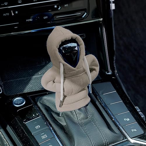 Miniatura 7 de 2 fundas para pomo de palanca de cambios de automóvil, color gris y naranja, sudadera con capucha, suéter, accesorios interiores de automóvil,