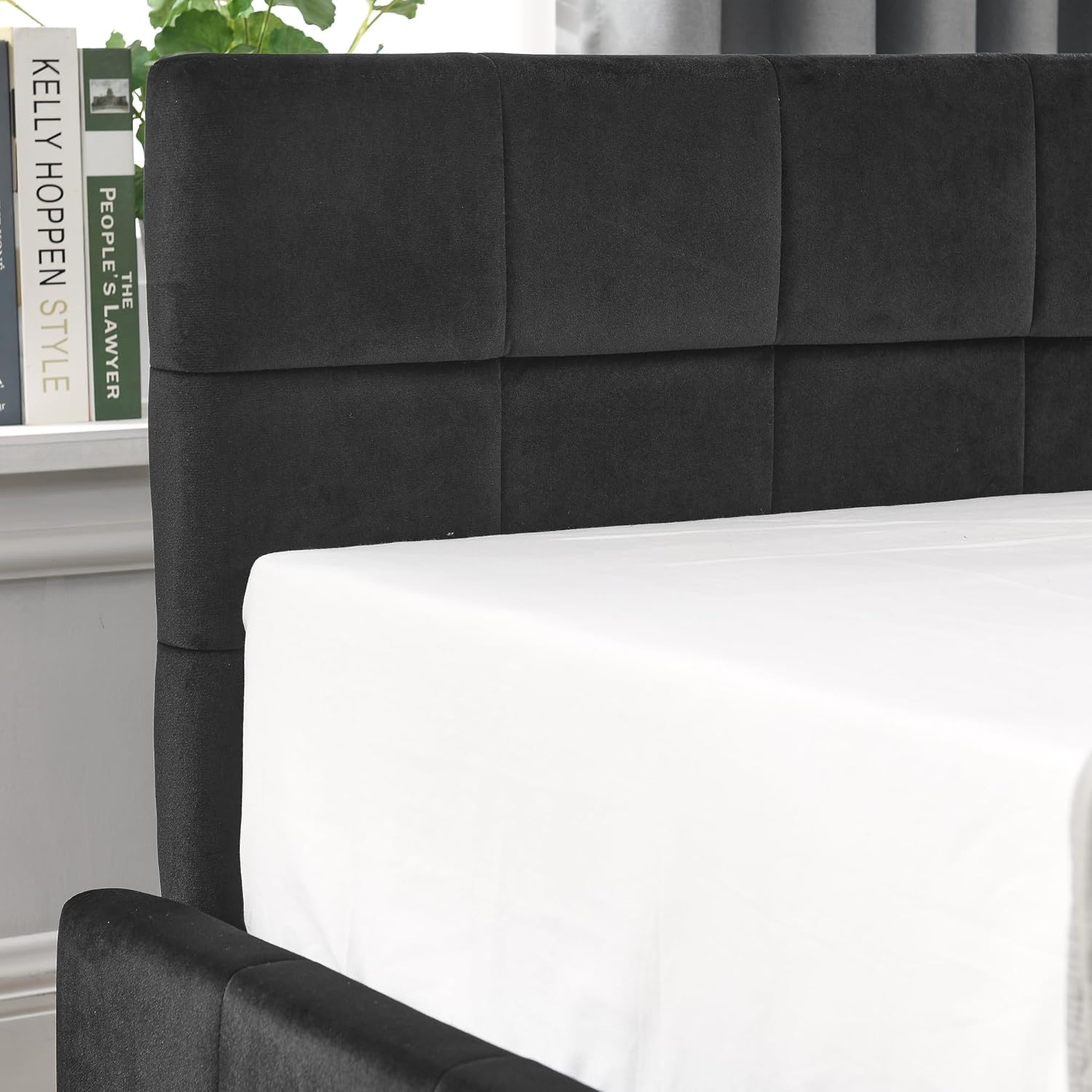 TTK Luxury Full Size Wooden Daybed Velvet L-Shaped Upholstered Corner Bed with 2 Storage Drawers & Modern Stripes - Multi-Functional Sofa Bed Frame for Apartments Living Room