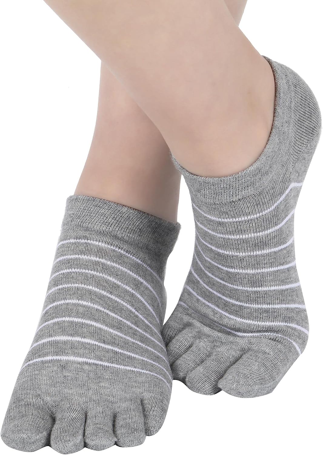 5 Pairs Stripe Toe Socks Five Finger Socks Low Cut Colorful Socks for Women Girl Supplies