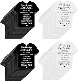 Framendino, 250 Pack T-Shirt Washing Instructions Cards T Shirts Cleaning Care Guide Tags for Small Business 3.54x3.54 Inch