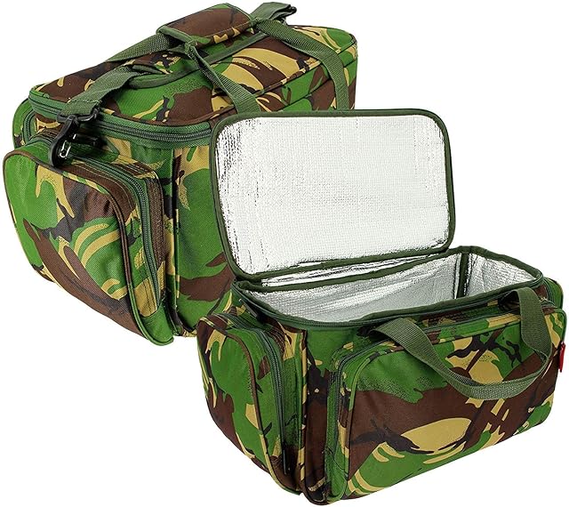 Carp Fishing Camping DPM Camo Insulated Tackle Bait Carryall Bag Holdall With Strap