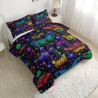 Vista 155 de CVHOUSE Juego de ropa de cama con diseño de panda, juego de edredón individual con panda y 2 fundas de almohada, lindo juego de colcha kawaii