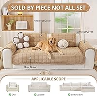 Vista 4 de Funda de sofá para perros, lavable, funda de sofá para mascotas, funda de sofá modular suave y mullida en forma de L, protector grueso apto