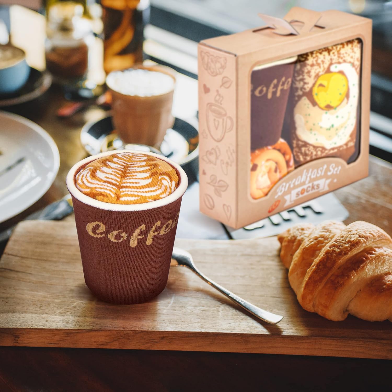 AGRIMONY Funny Breakfast Pancake Socks Box for Men Women Teen Boys - Novelty Fun Funky Crazy Silly Crew Socks - Image 5