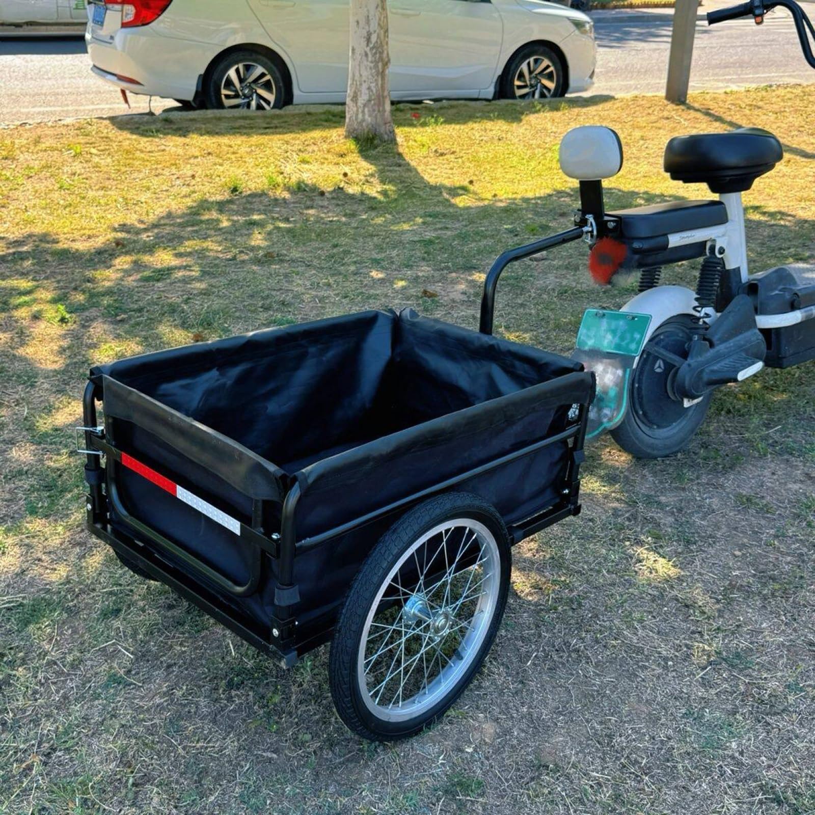 Remorque de Chargement à Roue Unique Tout‑Terrain – Transporteur Lourd pour Vélos Électriques avec Suspension