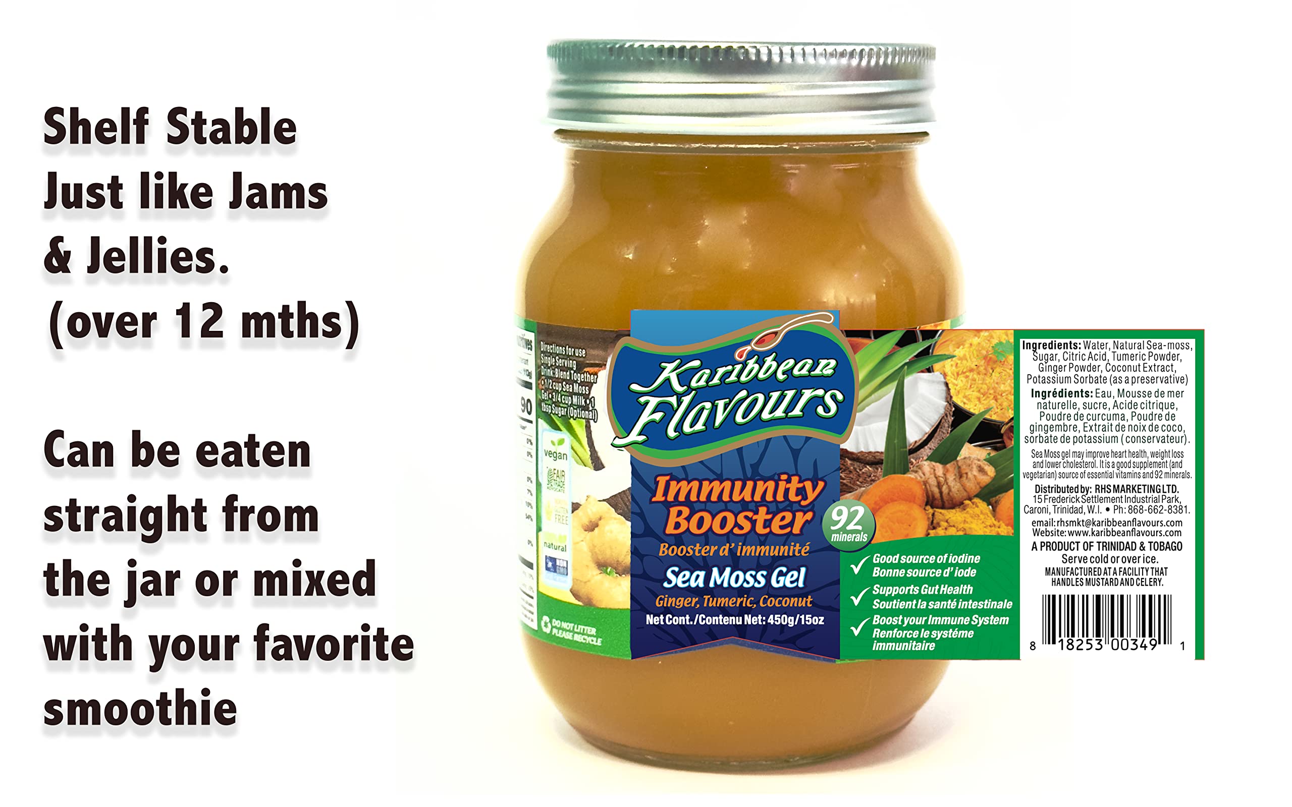 Amazon.com : Sea Moss Gel - Turmeric - Ginger - Coconut 450g / 15