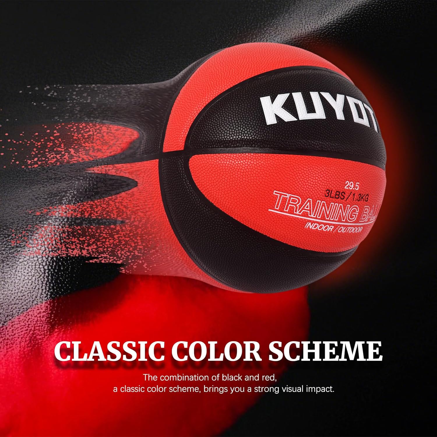 KUYOTQ 3LBS/3.3LBS/2.2LBS Weighted Heavy Training Basketball 29.5/28.5" in and Outdoor Improving Handling Dribbling Passing Rebounding Skill Composite Size 7/6 Weighted Training Basketball Equipment - Image 6