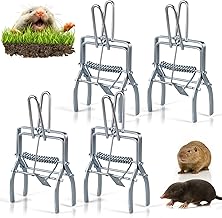 4 Pcs Mole Trap Gopher Trap Metal Tactical Rat Vole Traps Outdoor Easy to Set, Reusable Galvanized Steel Scissor Gopher Killer Quick Capture Keep Moles Out of Yard Lawn Garden