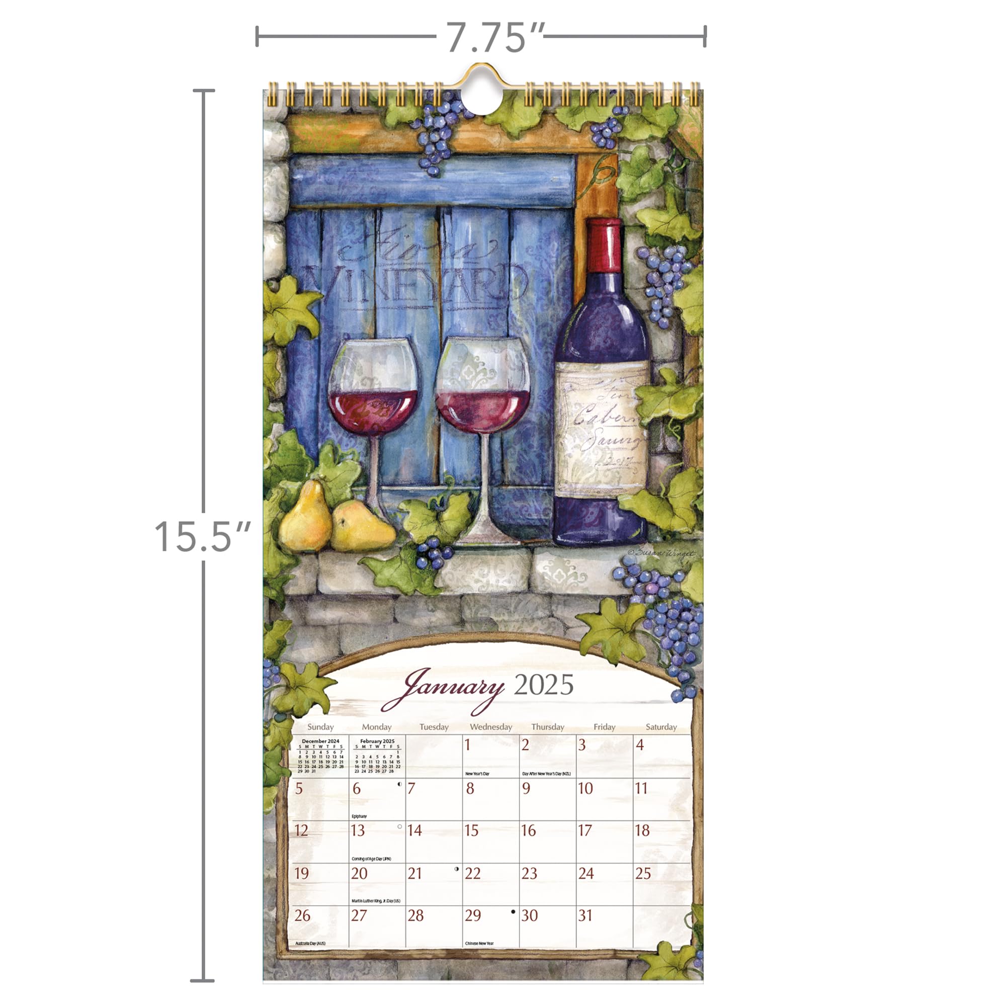 Willow Creek Press Wine? Not Monthly 2025 Wall Calendar (12" X 12