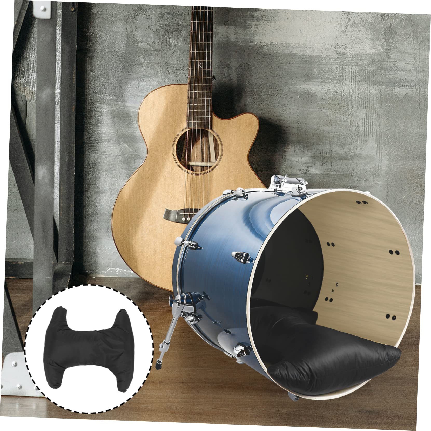 Garneck Practical Drum Muffling Pillow Soundproofing Cushion for Bass Drum Durable Sound Absorbing for Indoor Practice Performance Easy to Install Remove