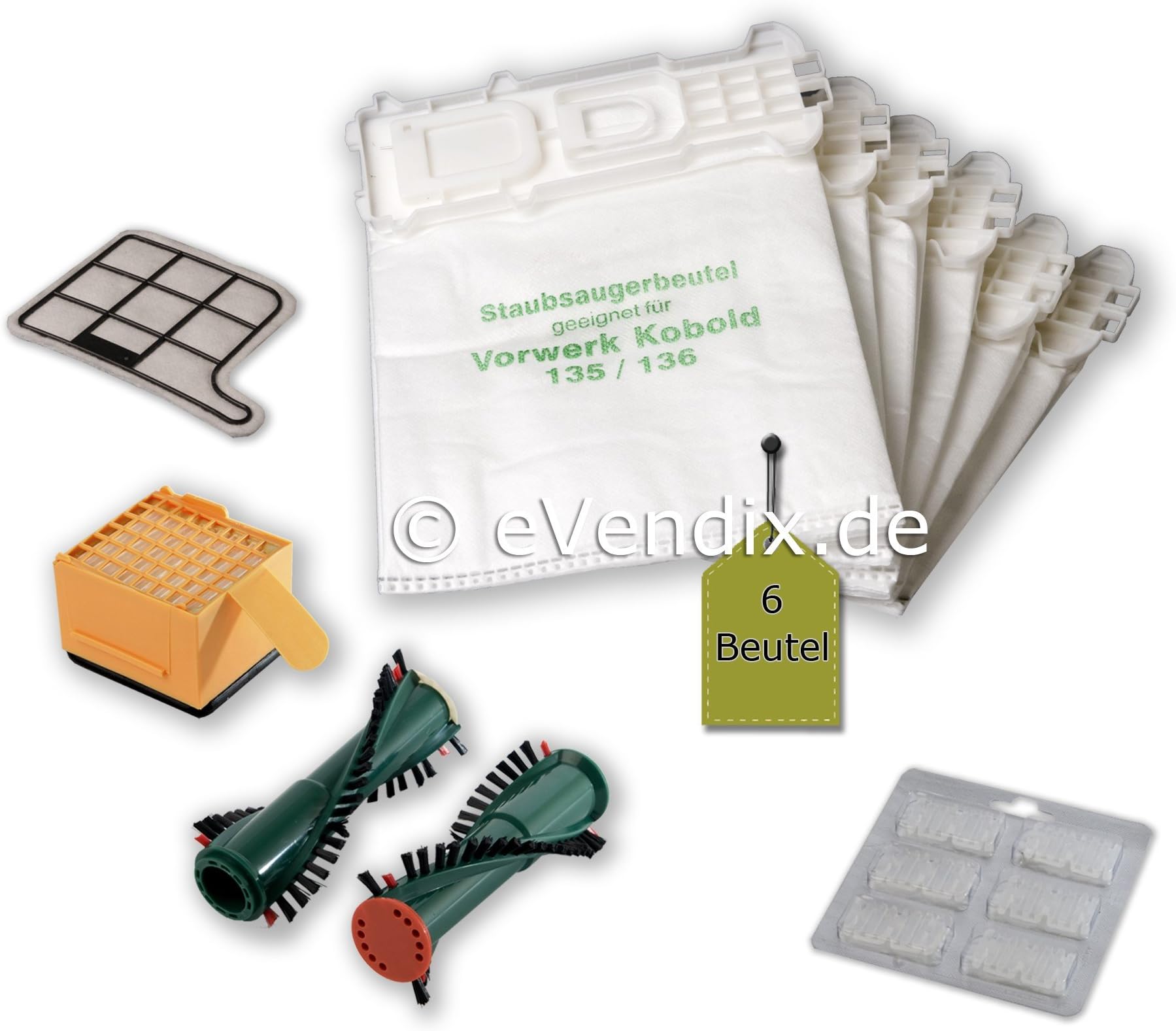 McFilter | Zubehör-Set 17-teilig geeignet für Vorwerk Kobold VK 135 ...