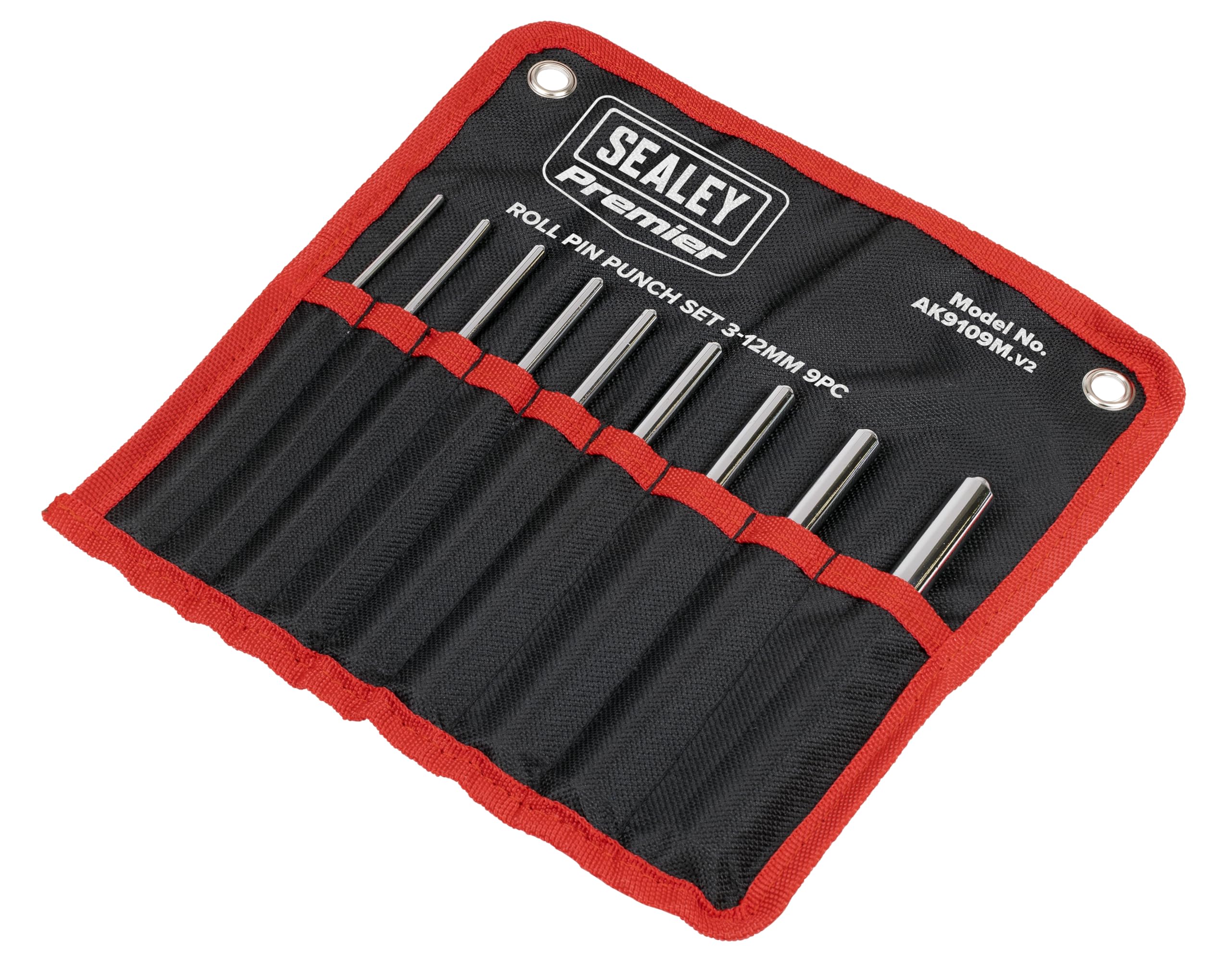 Sealey Ak9109M Roll Pin Punch Set 9Pc 3-12Mm Metric - Hand Tool