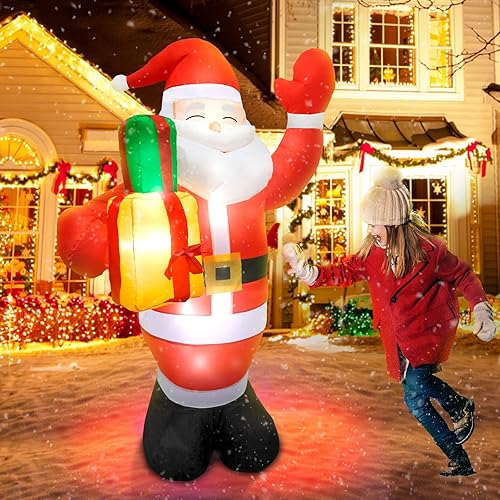 5FT Inflatable Christmas Decorations Christmas Inflatable Outdoor Decorations Santa Claus Blow Up Dolls Yard Decoration Clearance with LED Lights