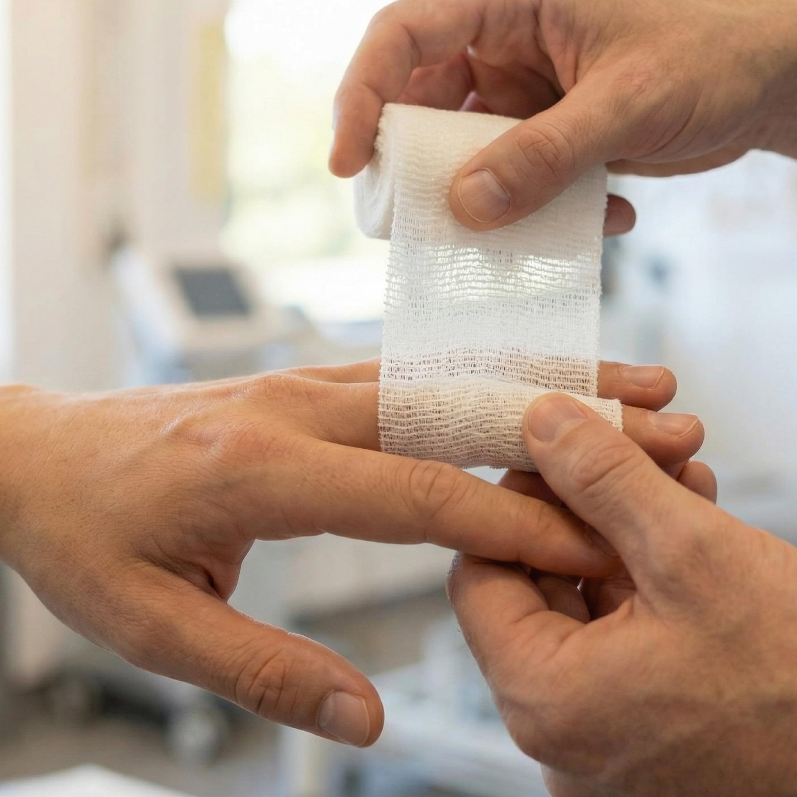 KMINA Benda Elastica per Fasciatura 5 cm x 4 m, Senza Lattice (240 pz) | Viscosa e Poliammide Traspiranti, Allungamento del 100%, Fissaggio Medicazioni, Uso Clinico, 12 Scatole da 20, Bianca