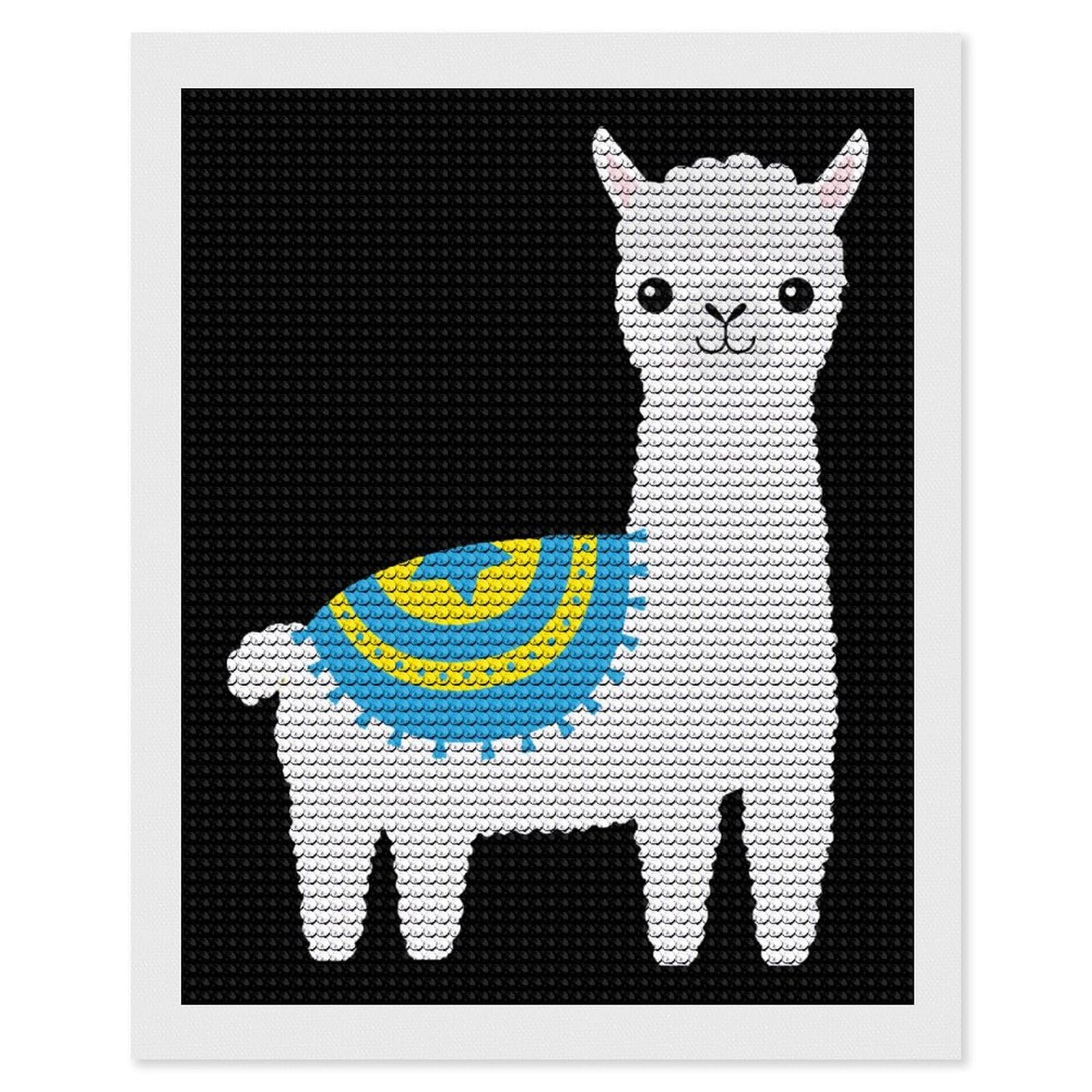 Nclqvjxzkhw Style Cute Animal Alpaca Diamond Art Painting For Adult Round Diamonds Pictures Arts Crafts Home Wall Decor 16"X20"