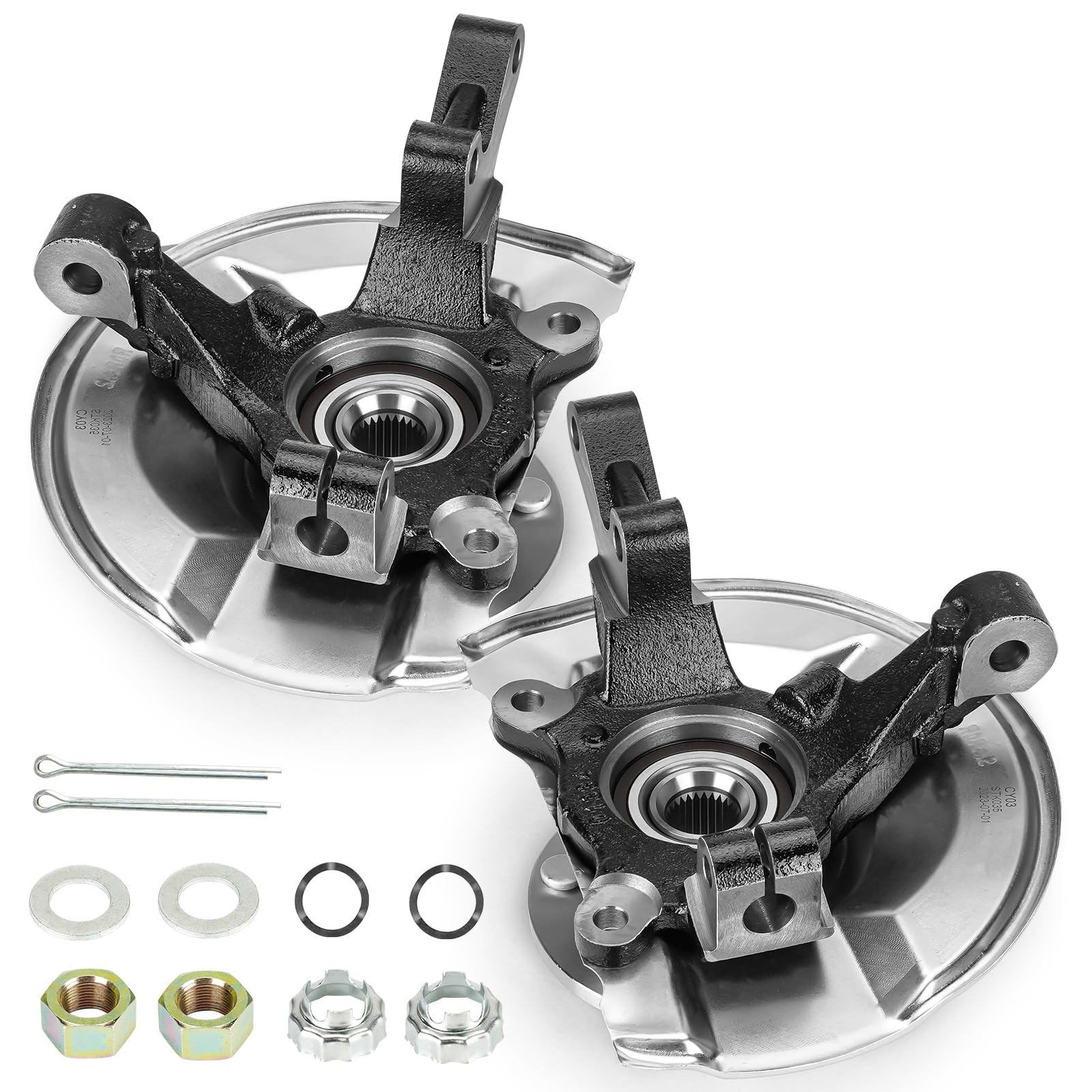 Front Steering Knuckle & Wheel Bearing Hub Assembly for Dodge Caliber 2007-2012, Jeep Compass 2007-2017, Patriot 2007-2017, 698-411 698-410 698411 698411, Left Side and Right Side