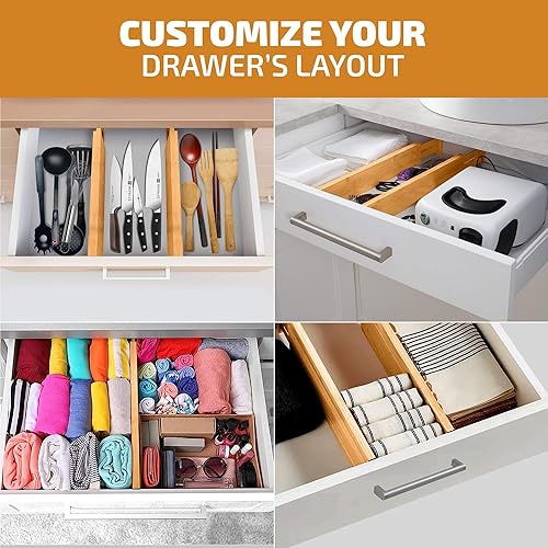 Miniatura 6 de Bambüsi divisoresajustables para cajones de cocina Artesanal 100 bambú natural