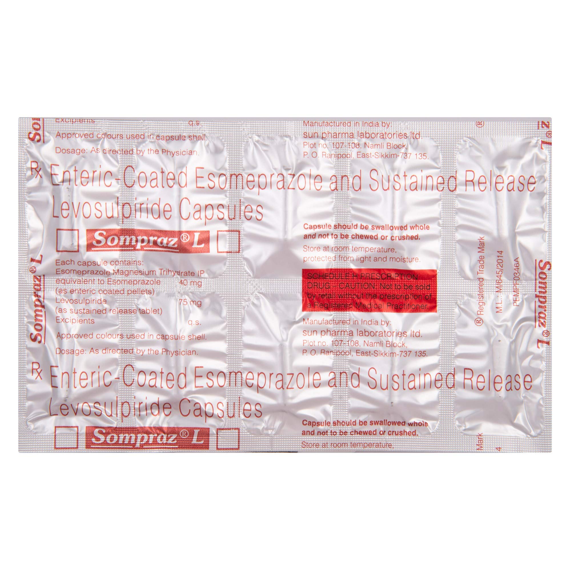 Sompraz L - Strip of 10 Capsules