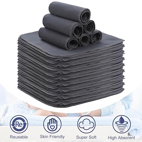 Miniatura 4 de 24 toallitas de franela para bebé, reutilizables, suaves, naturales, sin blanquear, para pañales de tela