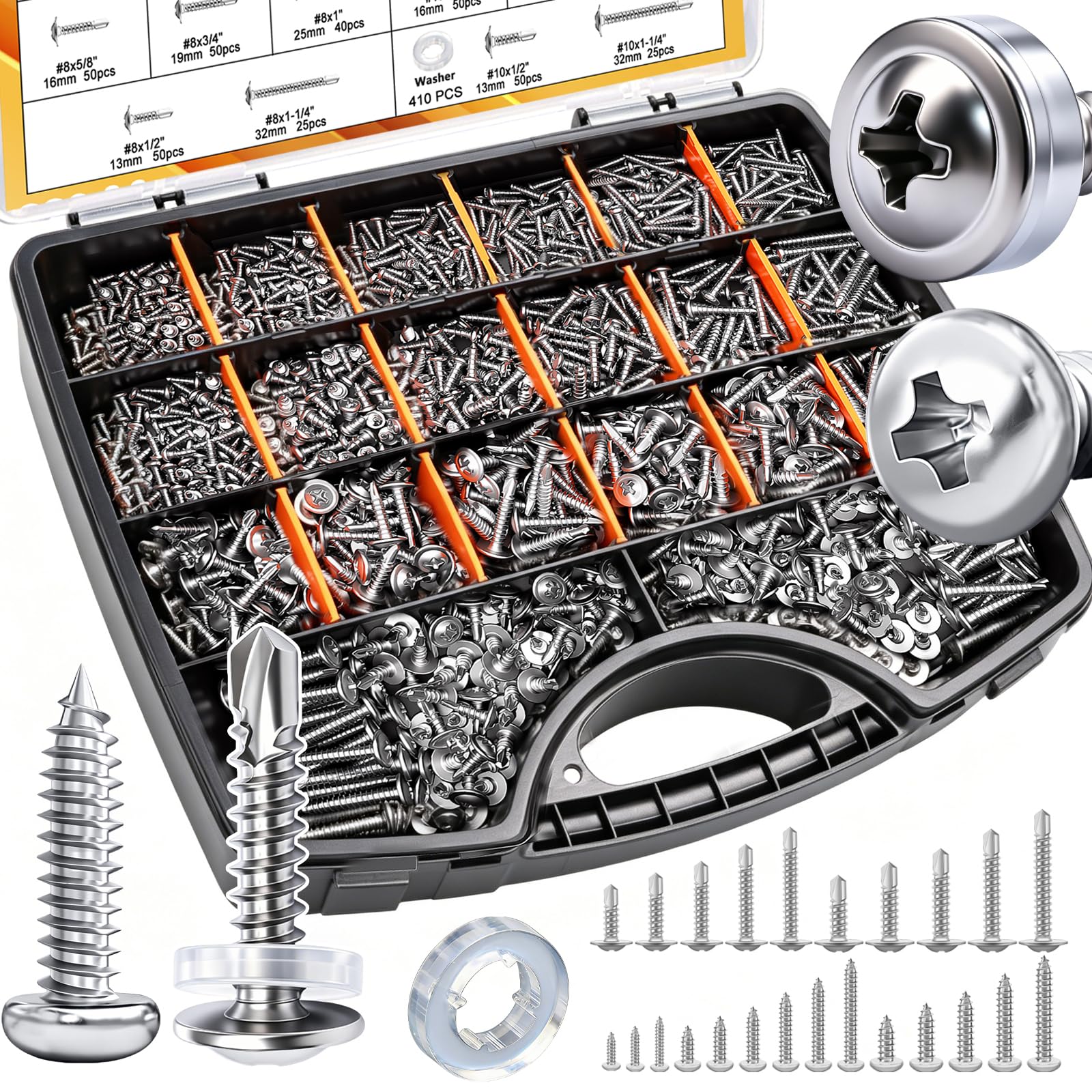 Self-Tapping Stainless Steel Screws - 250 Pack -20