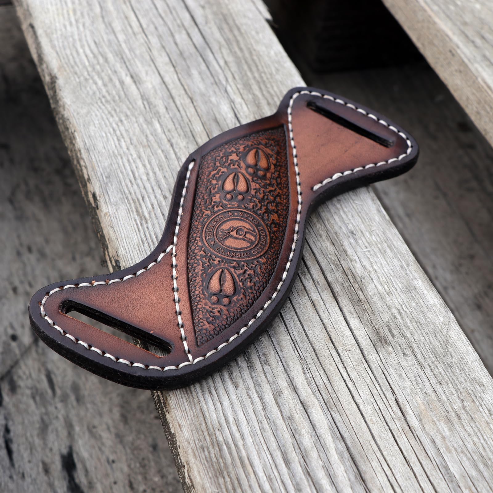TOURBON Fourreau en cuir pour couteaux à lame fixe pour la ceinture, porte-couteau EDC, cadeau artisanal pour hommes