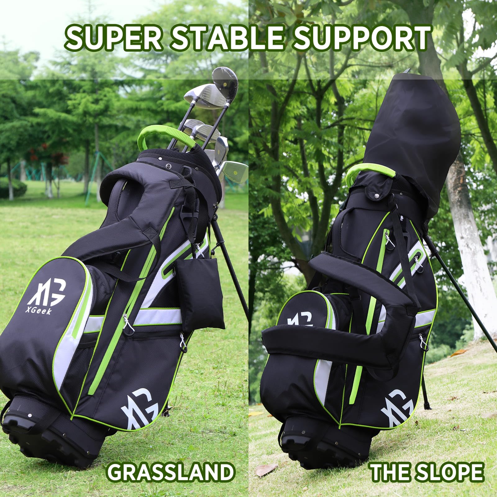 Golf Stand Bag, Lightweight Golf Bag with 8-Way Top Dividers, Golf Bag for  Men Women with Adjustable Dual Strap, Rain Cover, Cooler and Golf