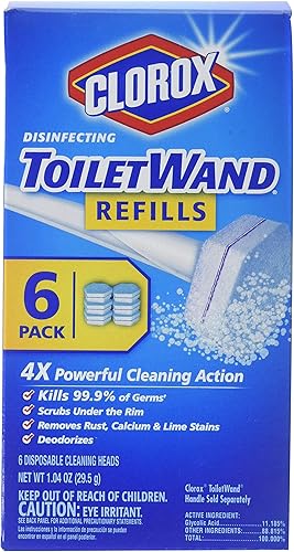 Clorox Cabezales de repuesto para varita de inodoro desinfectante, 6 unidades (paquete de 8)