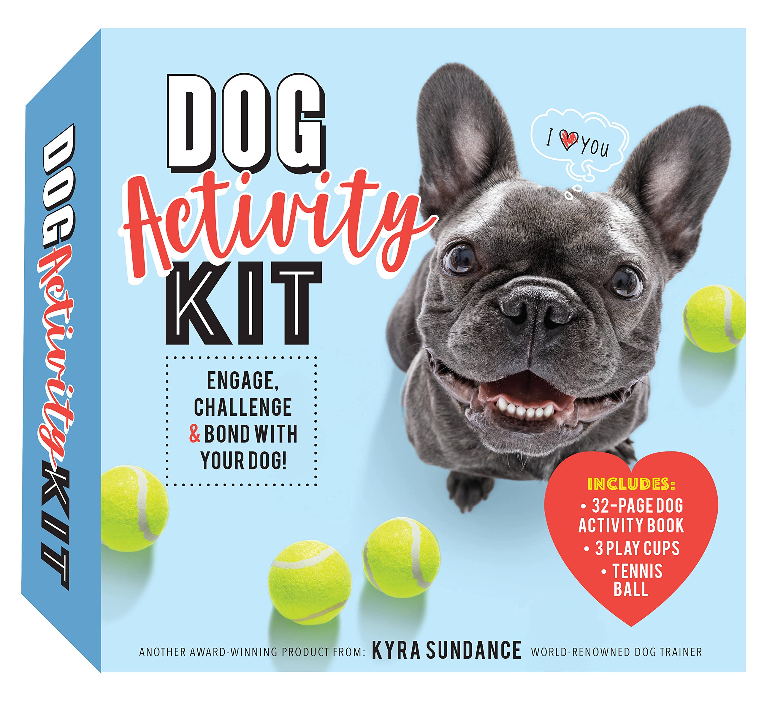 Dog Activity Kit: Engage, Challenge & Bond with your Dog! Includes: 32-page Dog Activity Book • 3 Play Cups • Tennis Ball