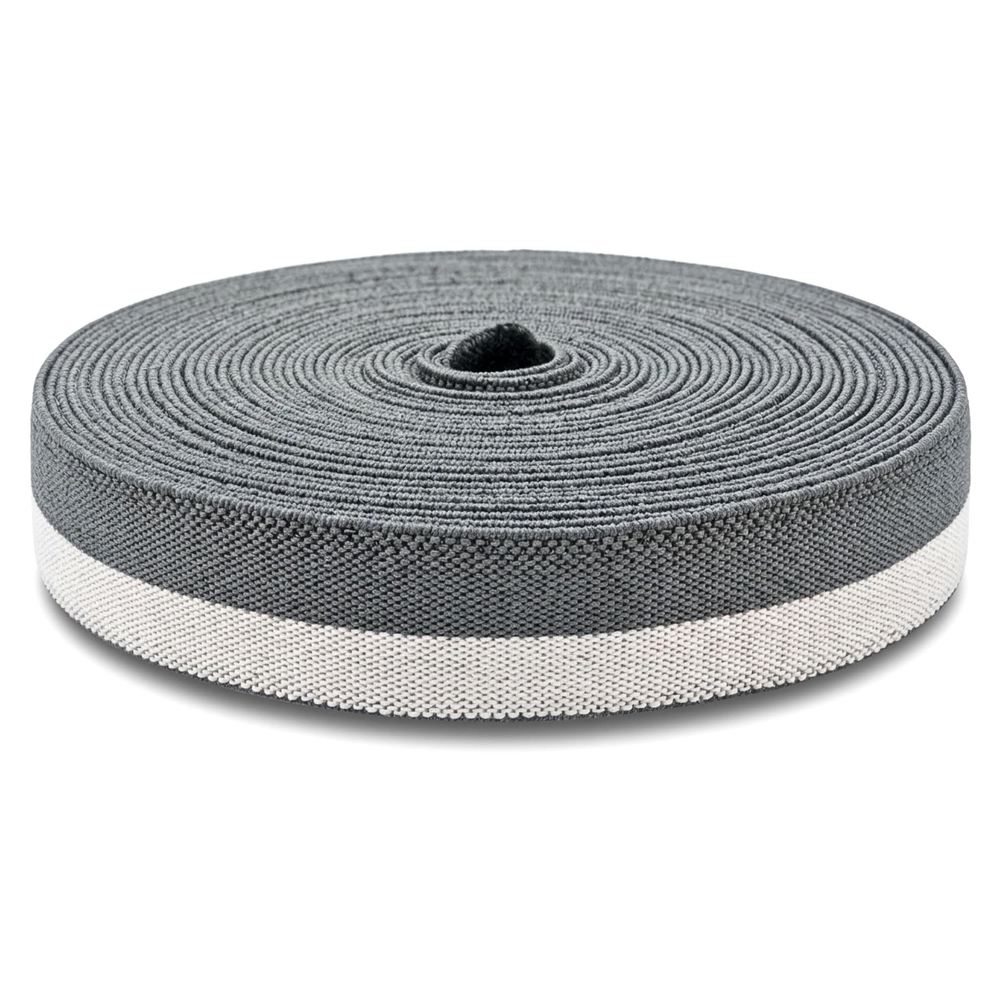 1 Inch(25mm) 10 Mtr Grey/White Striped Woven Elastic Band/Tape for Waistband,Luggage,Sewing Craft,Tailoring & Fashion Designing|Elastic Roll for Garments, Bags,Pants| (10 Mtr,1 Inch)-image-2
