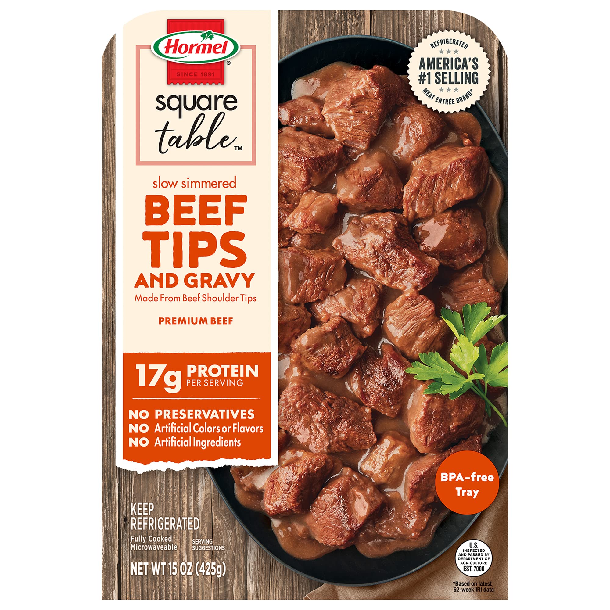 Hormel Square Table Slow Simmered Beef Tips Gravy Refrigerated Entree 15 Oz — view 4