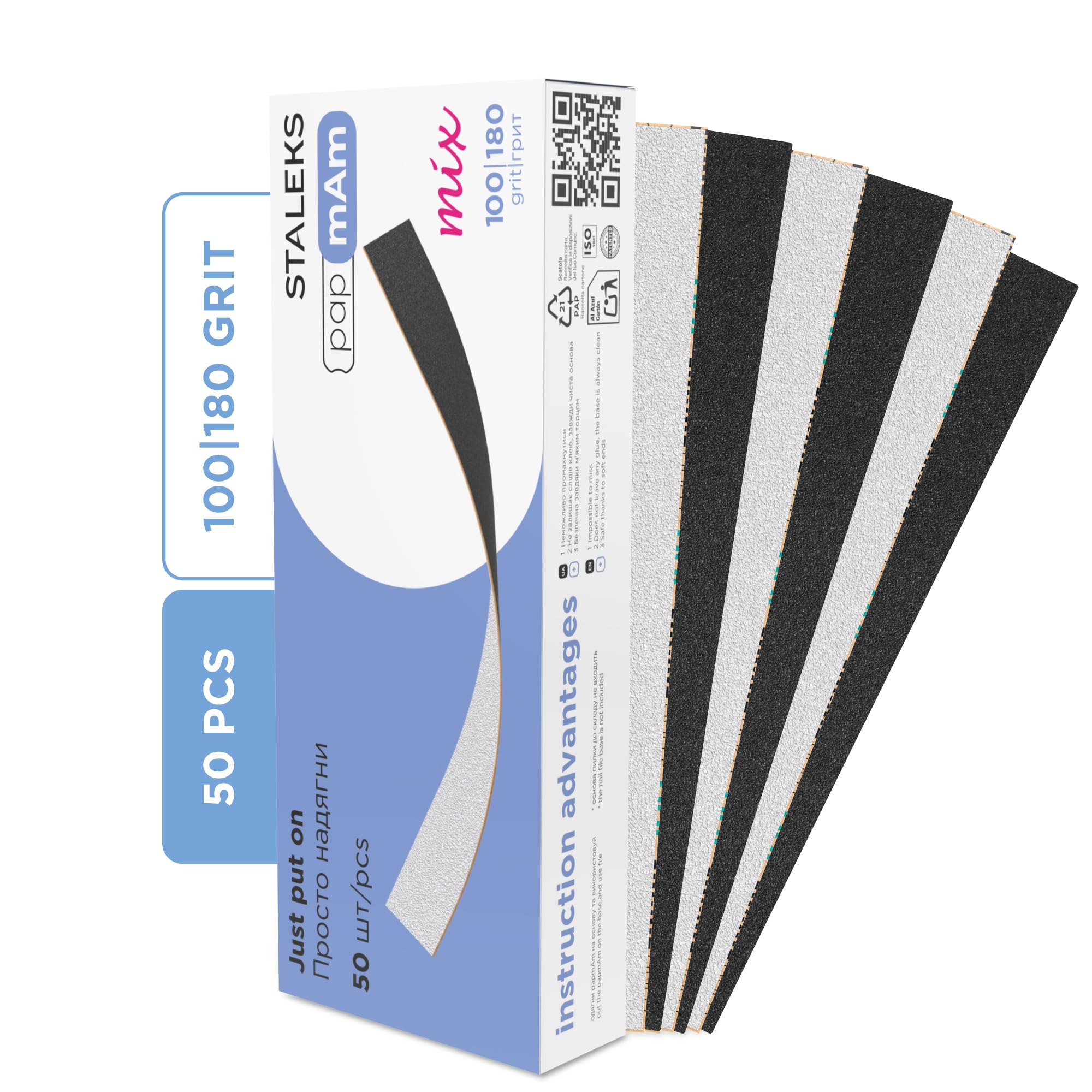 STALEKS PRO Nail File Refills - 100/180 Grit -9