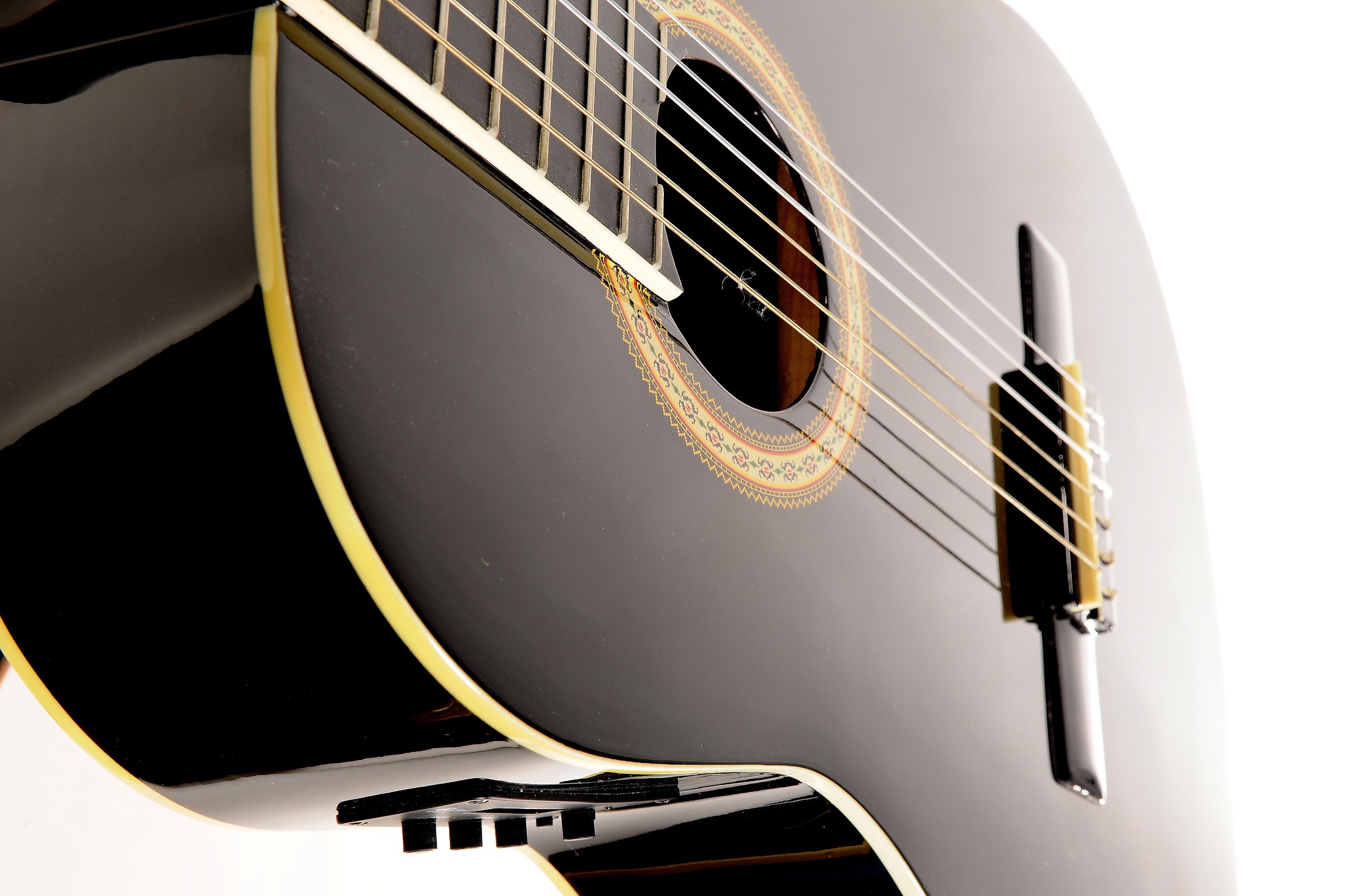 Ashton Guitarra electroacústica clásica, color negro