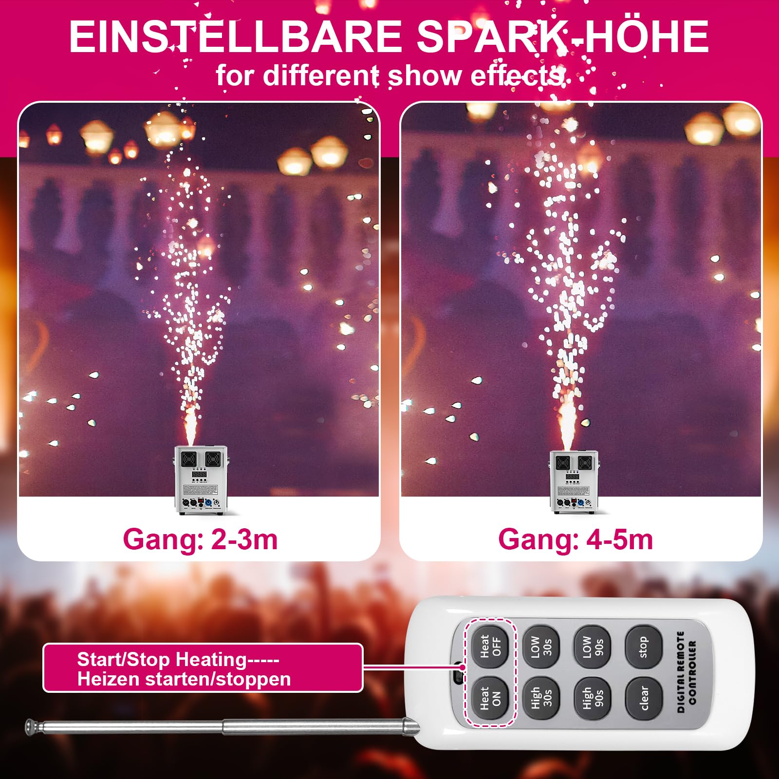 2 Macchine Effetto Scintille 700W Con Telecomando Per Feste, Matrimoni E Concerti - Foto 5