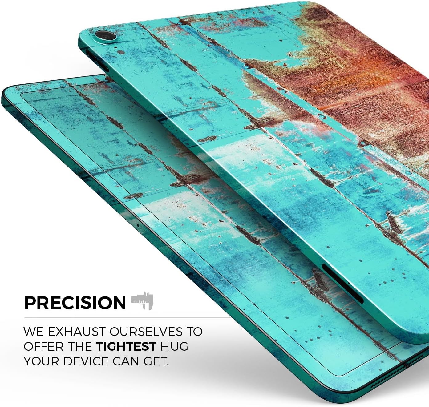 DesignSkinz - Compatible with iPad 1st Gen - Skin Decal Protective Scratch Resistant Vinyl Wrap - Bright Turquise Rusted Surface