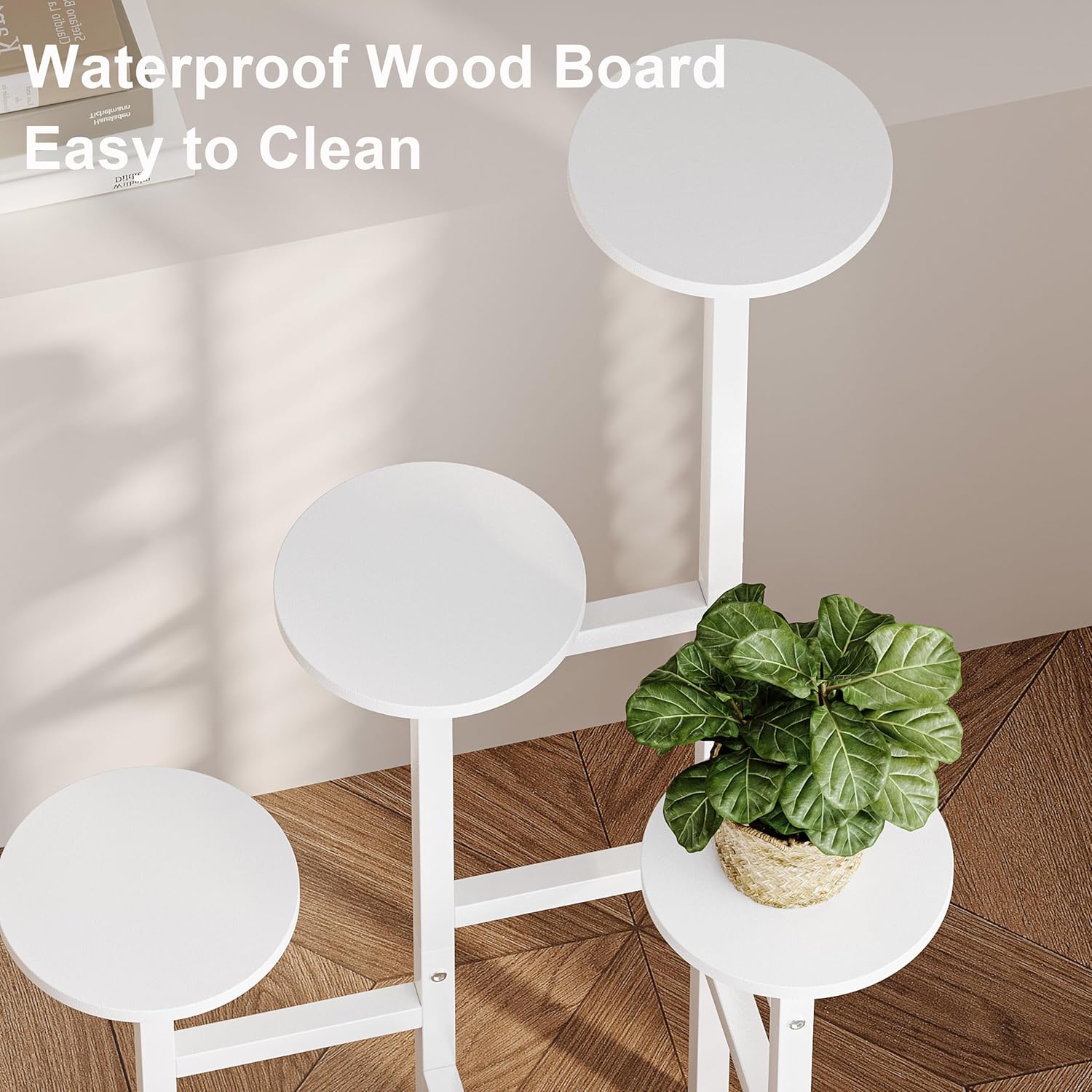 6 Tier Corner Plant Stand Indoor Outdoor, Tall Large Plant Shelf for Multiple Plants, Tiered Flower Pot Holder, Metal Display Plant Shelves for Living Room, Balcony, Patio, Garden(White)GPS514W